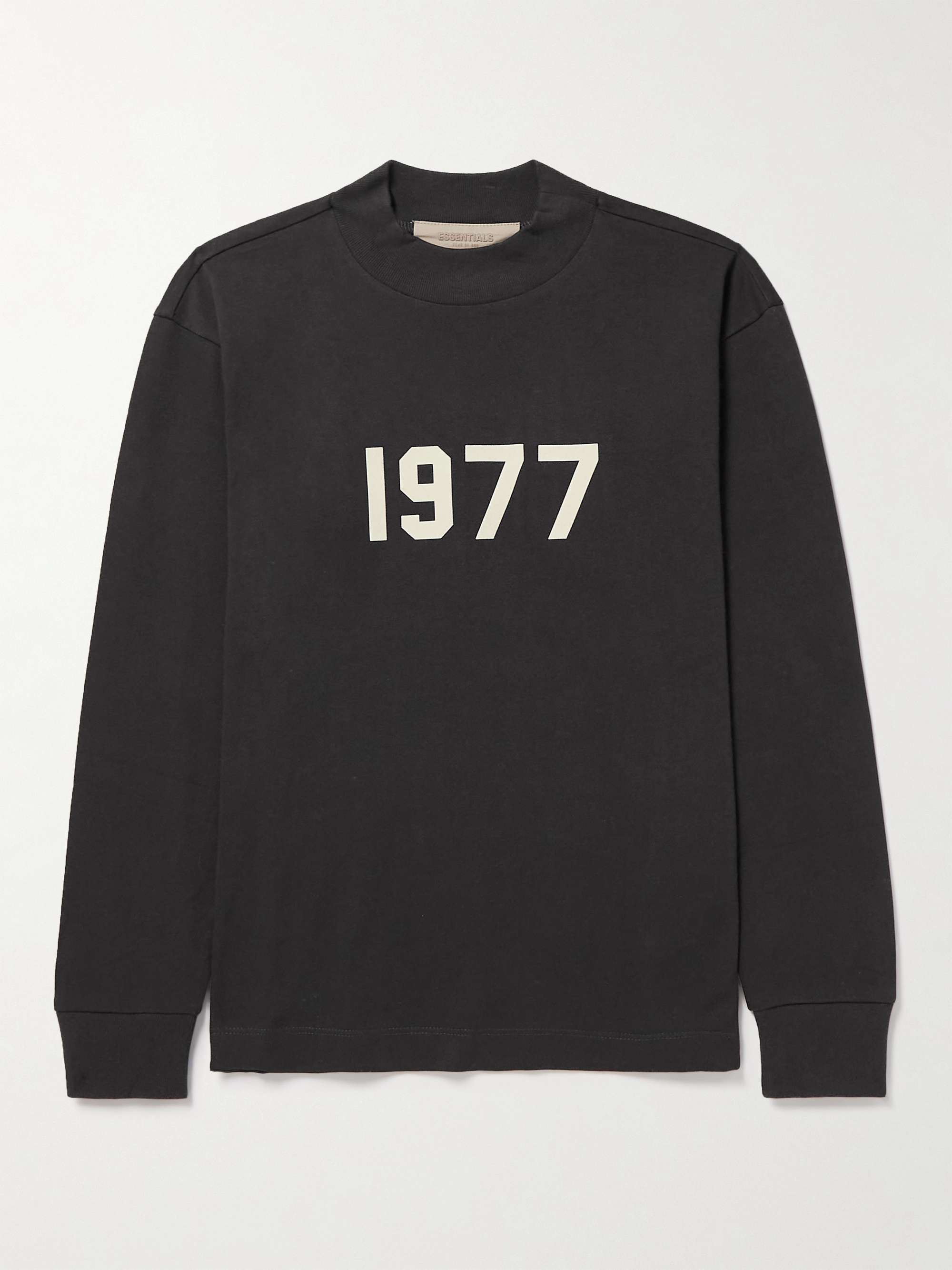 [SPRING 2022 컬렉션] 피어오브갓 에센셜 키즈 맨투맨 FEAR OF GOD ESSENTIALS KIDS Logo-Flocked Cotton-Jersey Mock-Neck Sweatshirt,Charcoal
