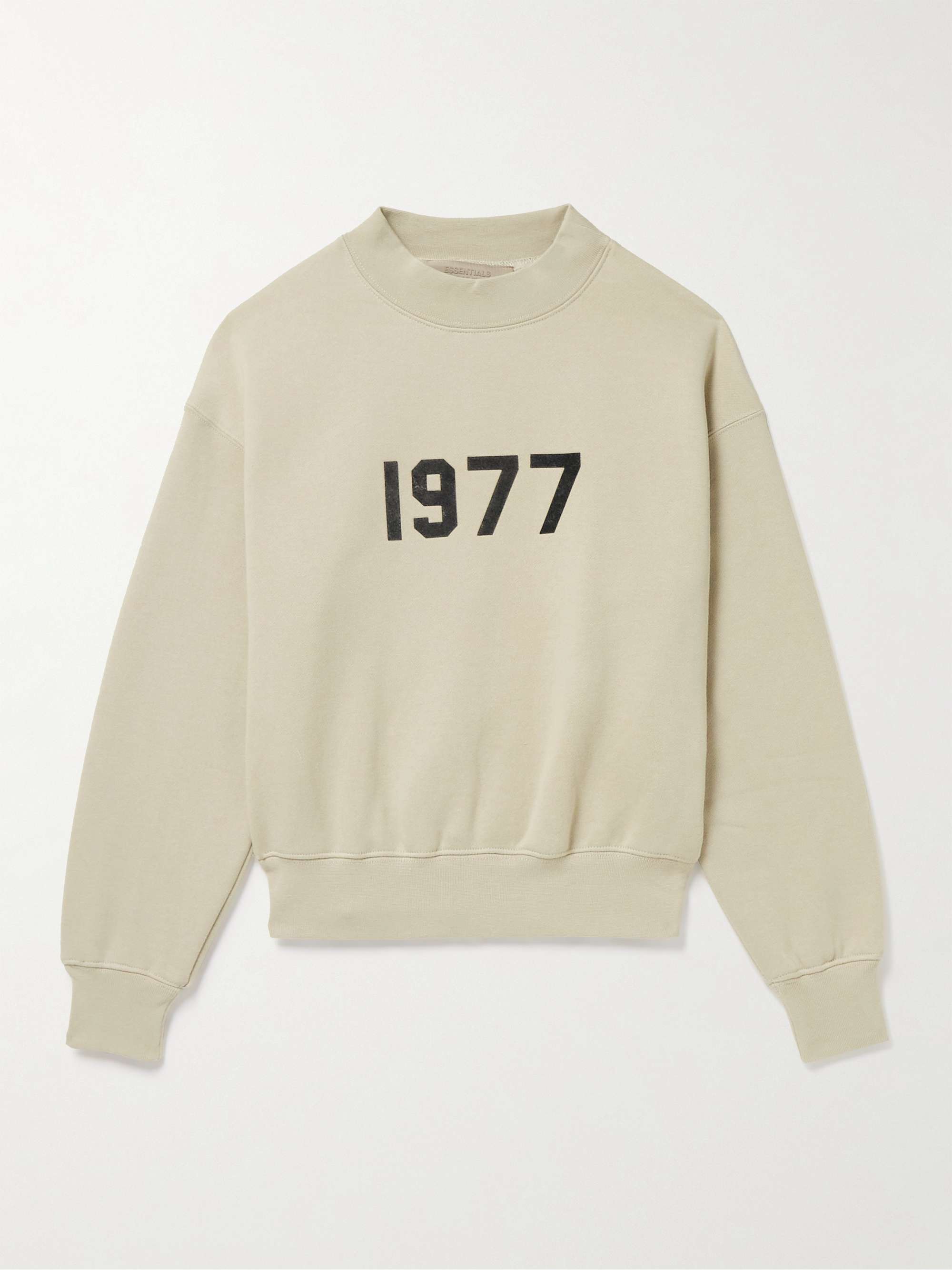 [SPRING 2022 컬렉션] 피어오브갓 에센셜 키즈 맨투맨 FEAR OF GOD ESSENTIALS KIDS Logo-Flocked Cotton-Blend Jersey Sweatshirt,Ecru