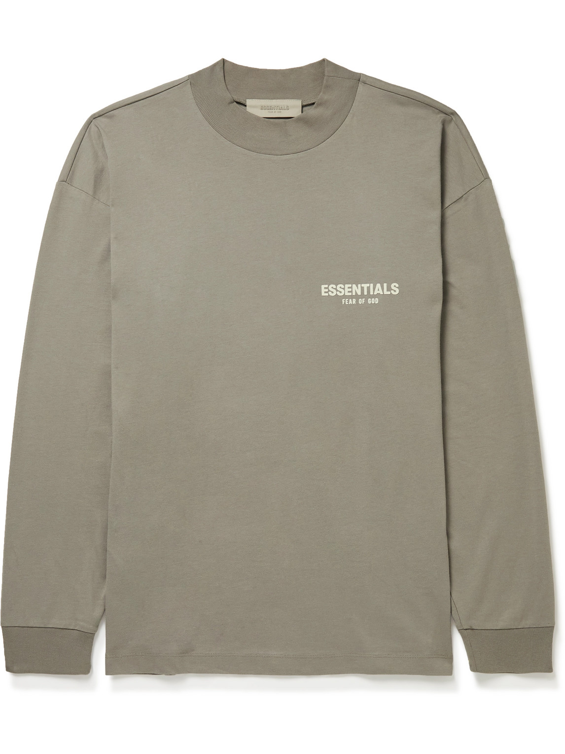 Essentials Logo-flocked Cotton-jersey T-shirt In Brown | ModeSens