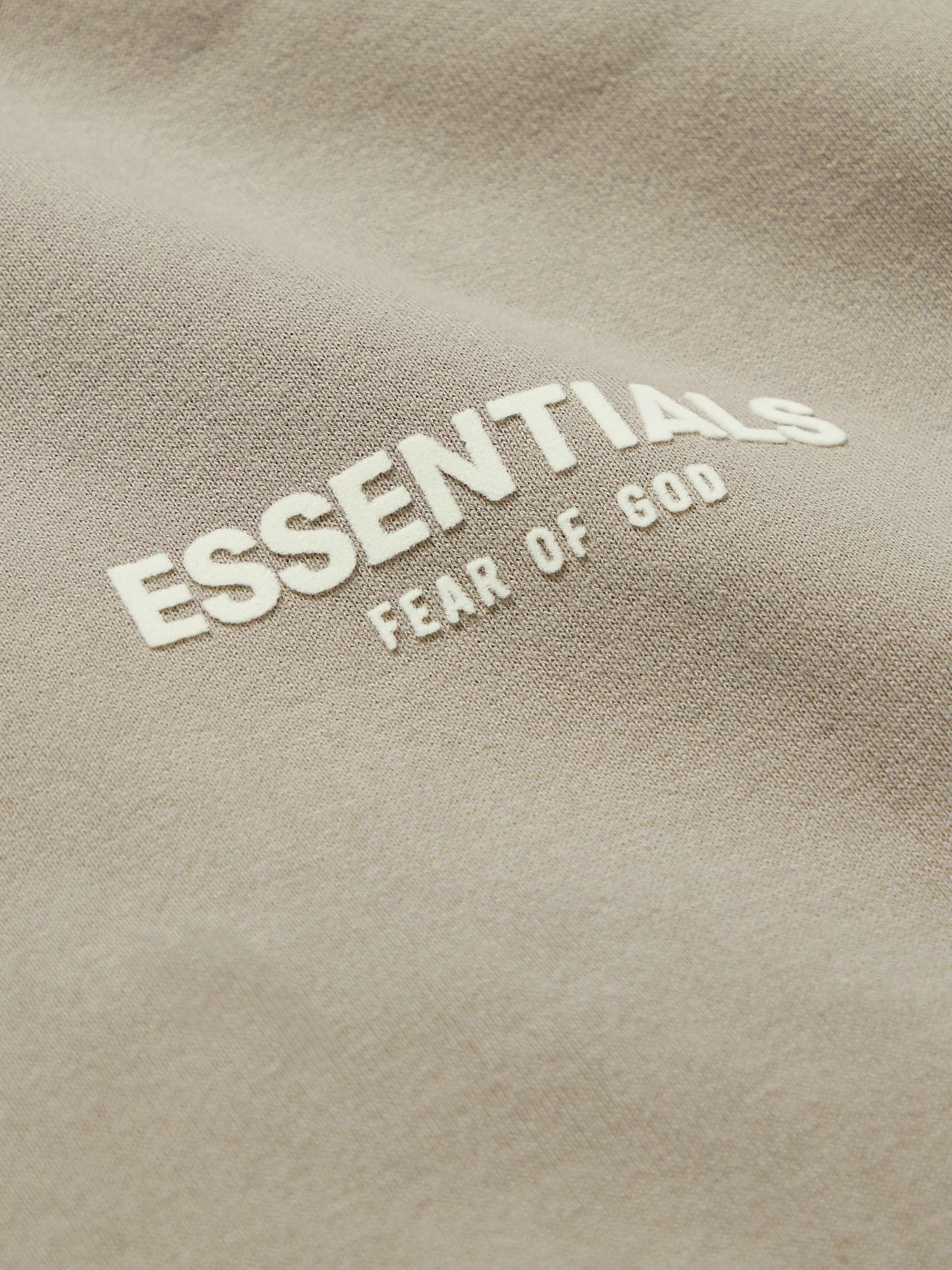 FEAR OF GOD ESSENTIALS Logo-Flocked Cotton-Blend Jersey Mock-Neck Sweatshirt