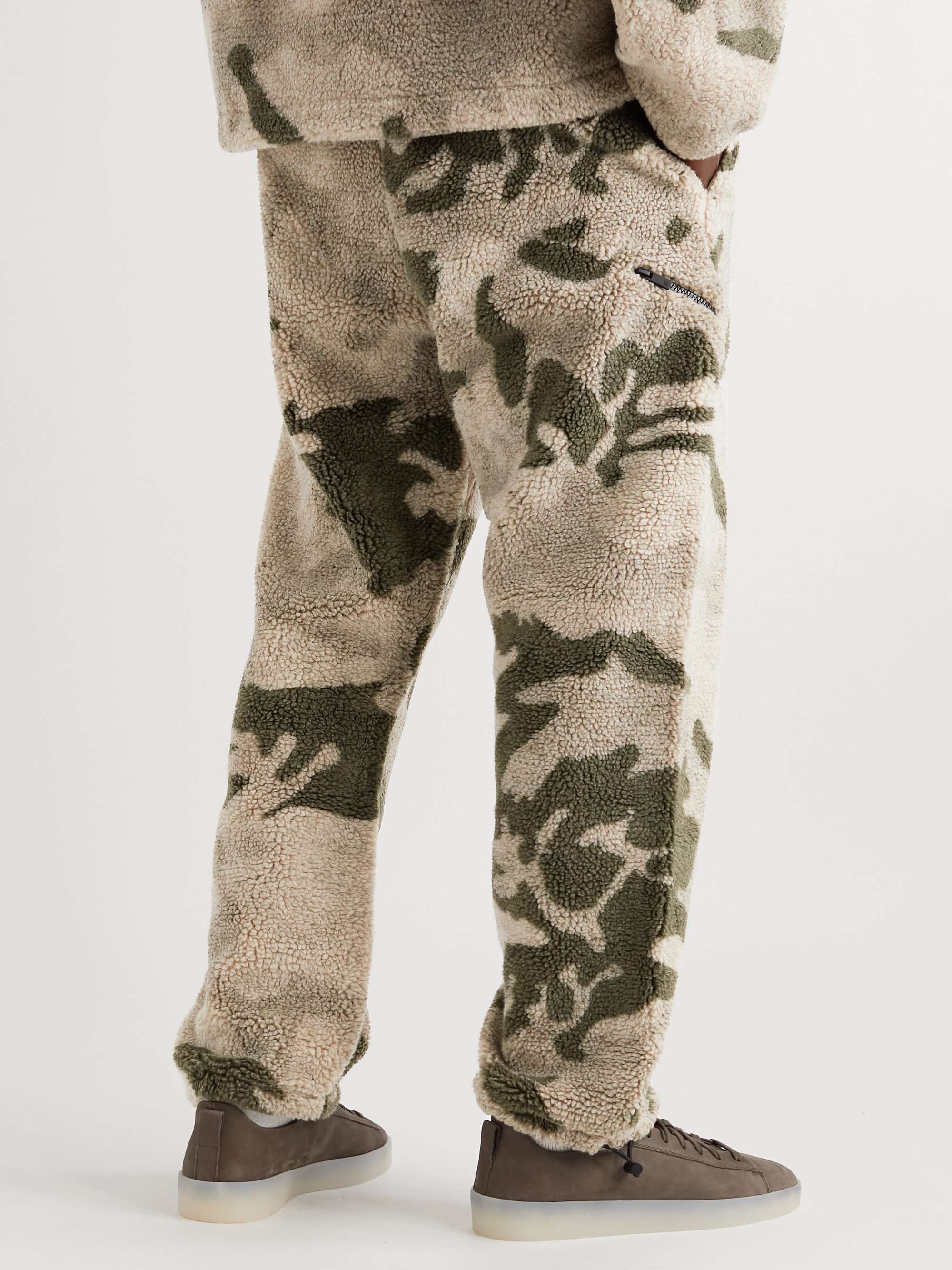FEAR OF GOD ESSENTIALS Slim-Fit Logo-Appliquéd Camouflage-Print Fleece Sweatpants