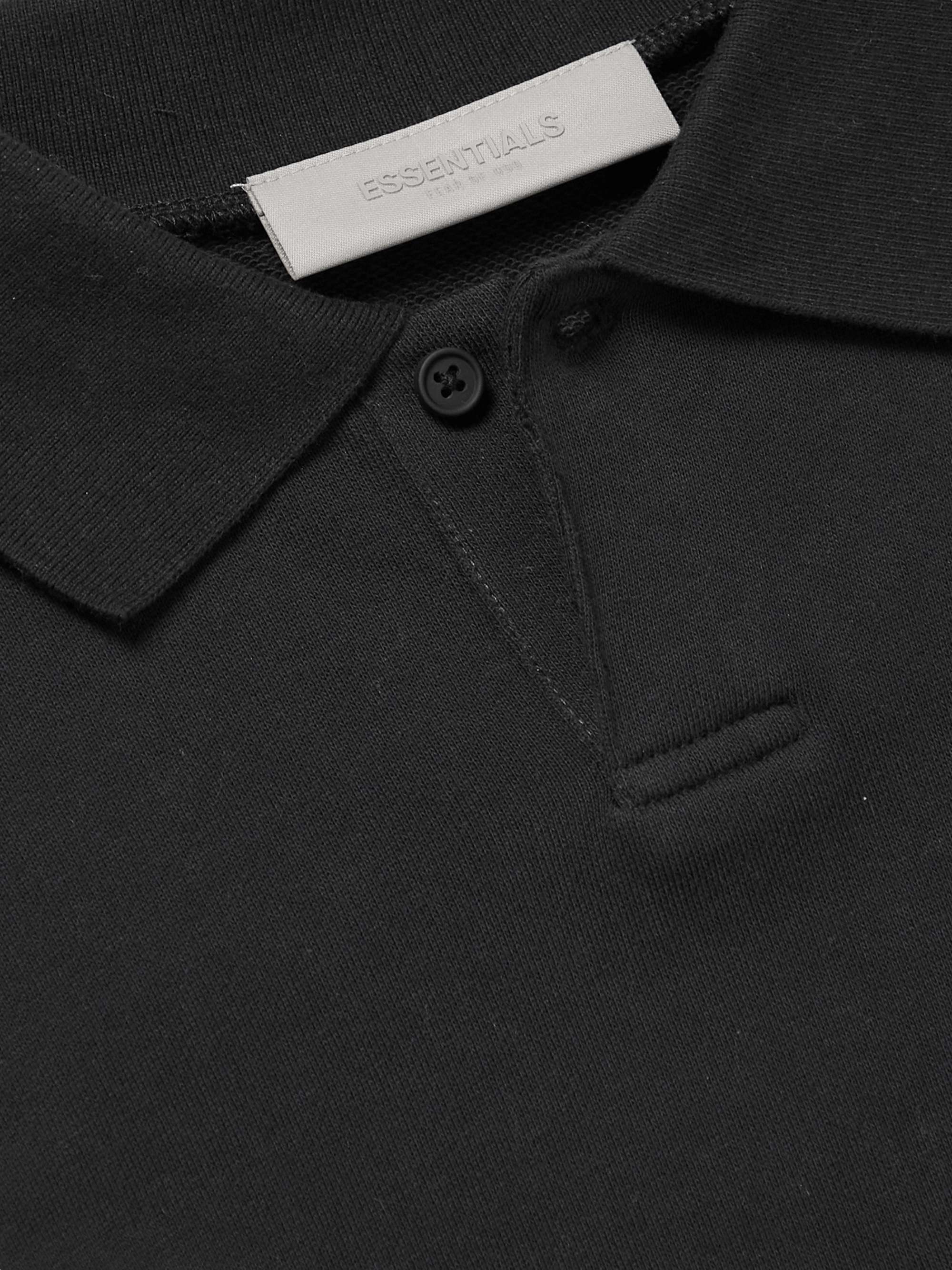 FEAR OF GOD ESSENTIALS Logo-Flocked Cotton-Jersey Polo Shirt