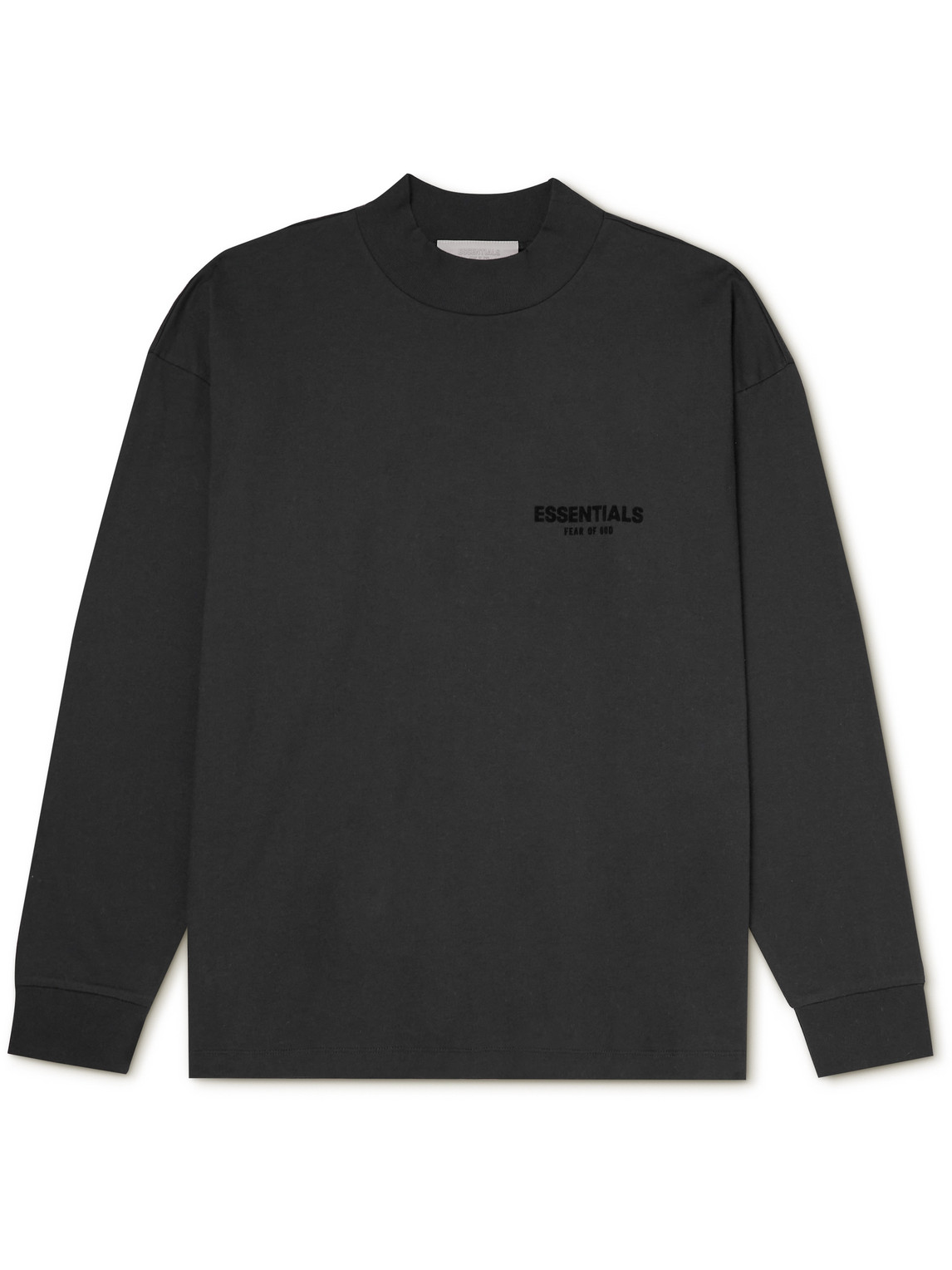Essentials Logo-flocked Cotton-jersey T-shirt In Black | ModeSens