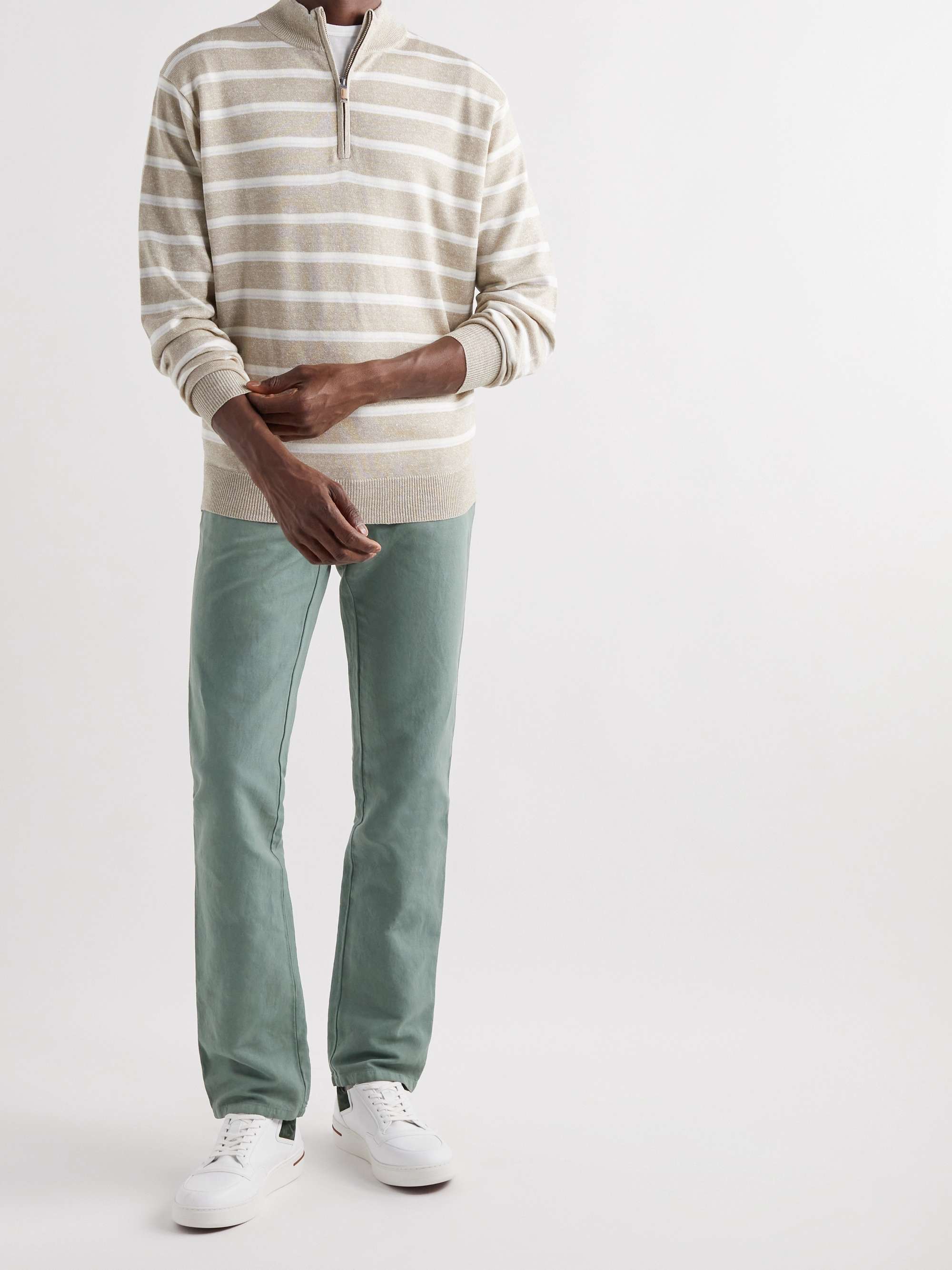 ZEGNA Slim-Fit Straight-Leg Cotton and Linen-Blend Jeans