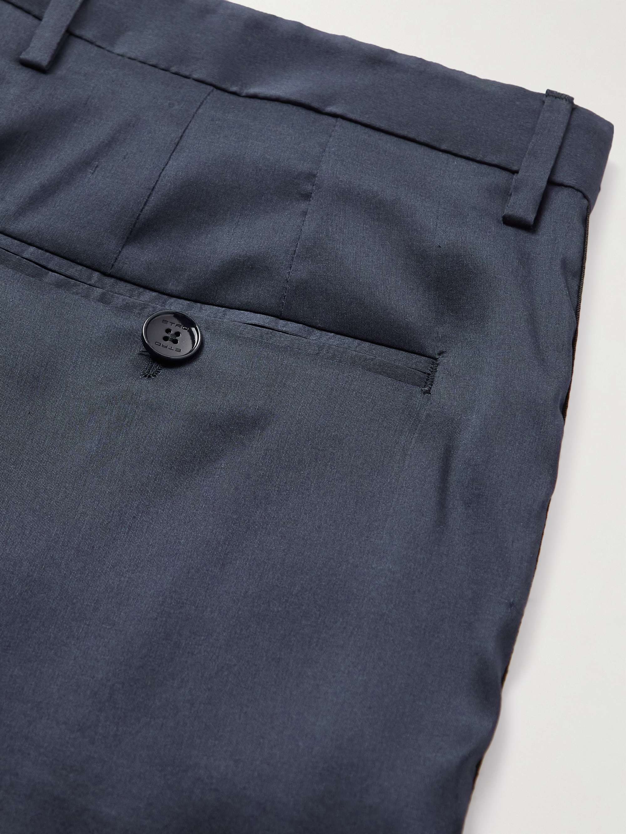 ETRO Straight-Leg Webbing-Trimmed Printed Silk-Satin Drawstring Shorts