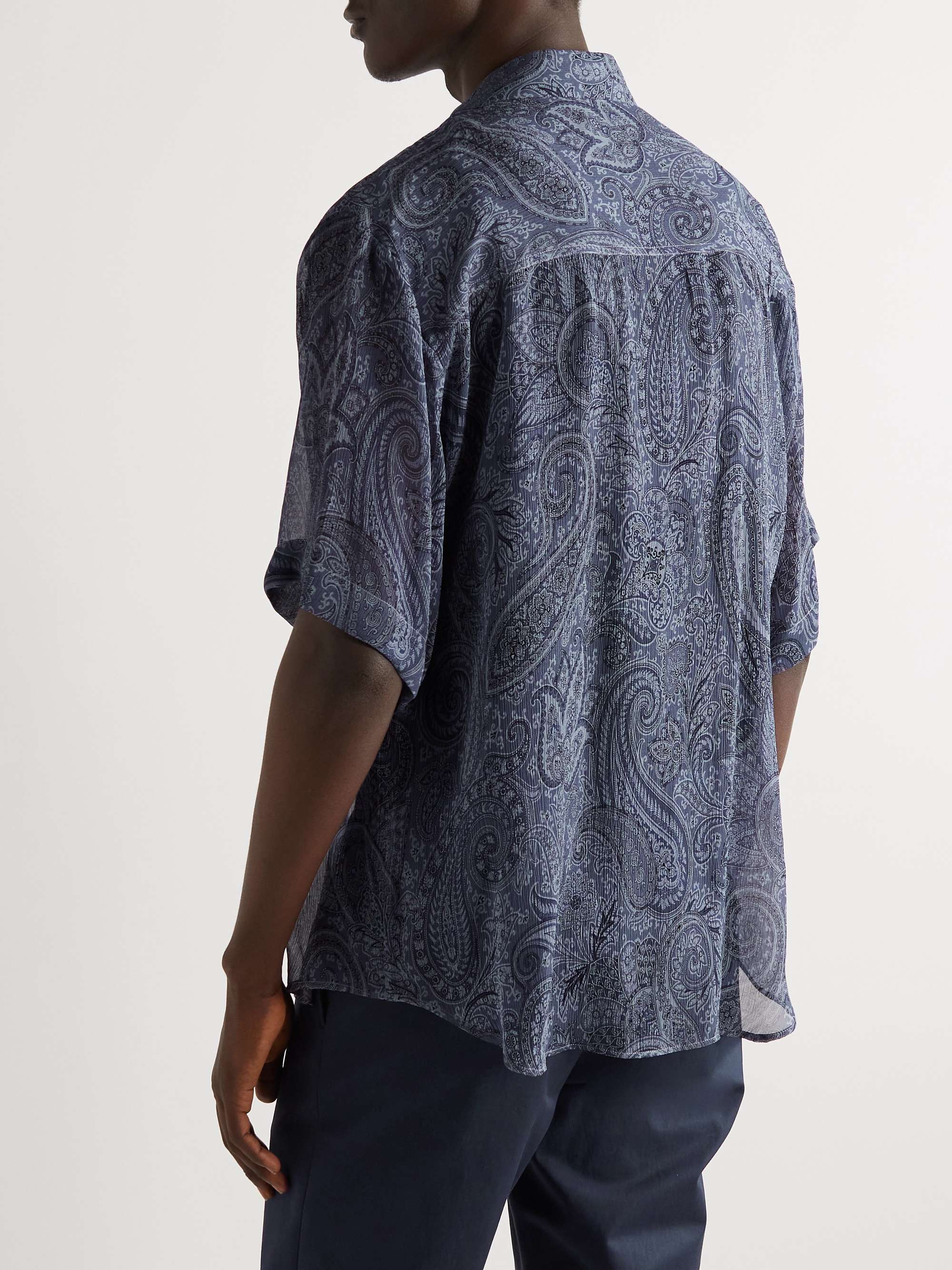 ETRO Paisley-Print Silk-Crepon Shirt