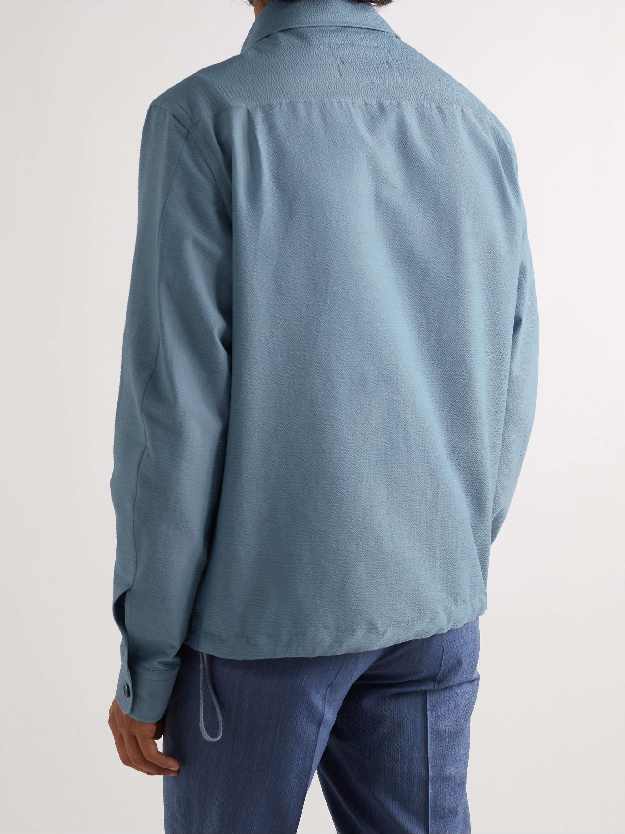 ZEGNA Cotton-Blend Seersucker Overshirt