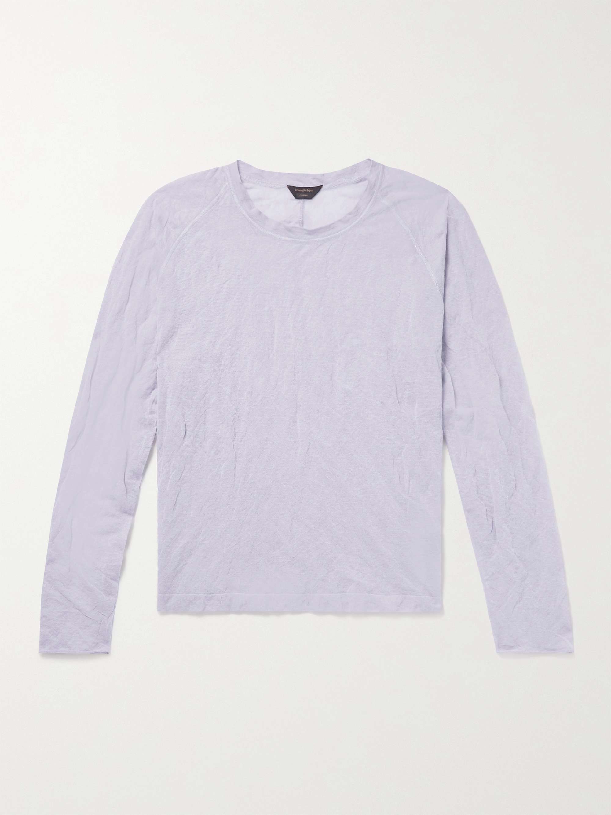 ZEGNA Crinkled Cotton-Blend T-Shirt