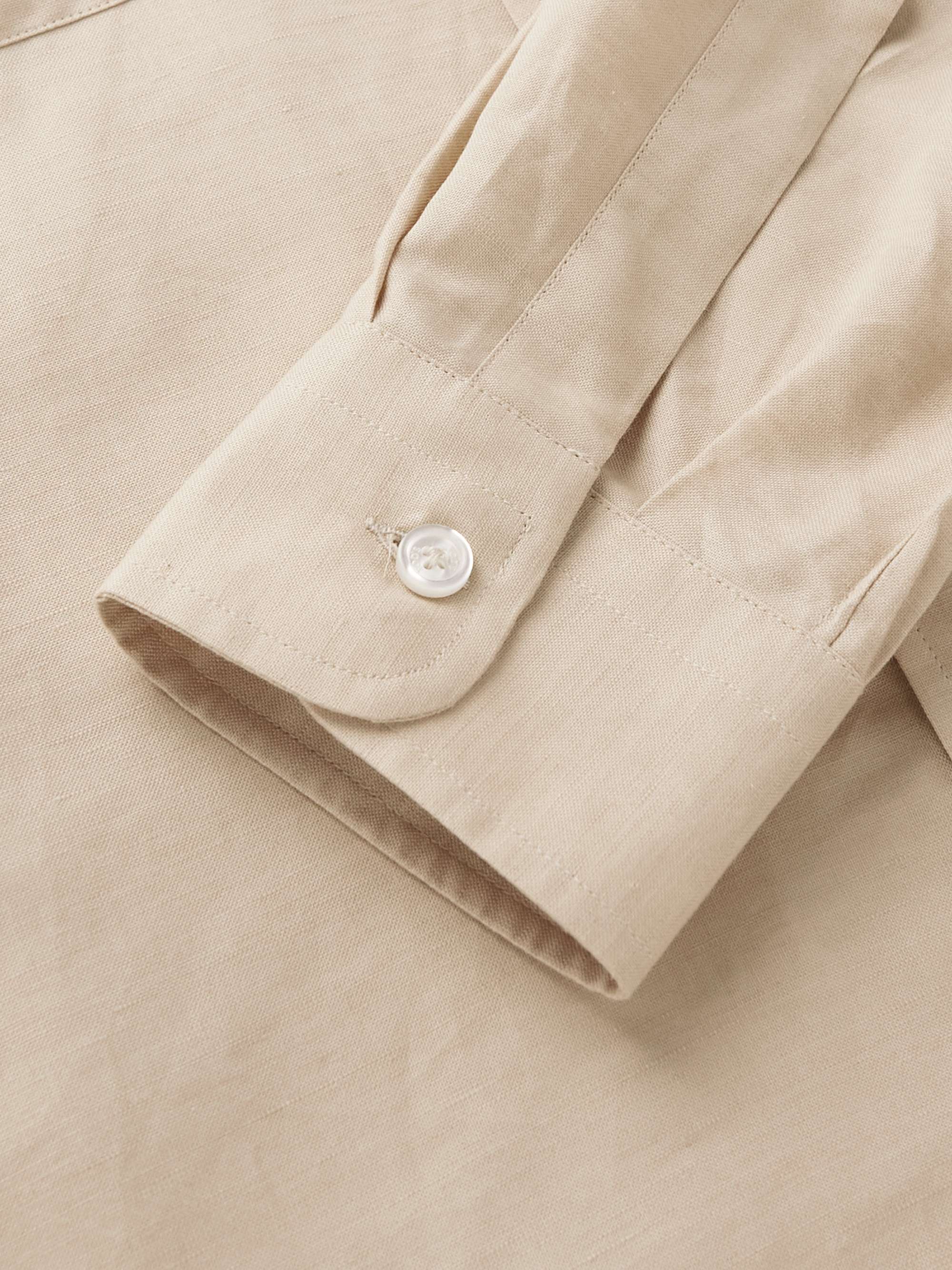 TOD'S Logo-Embroidered Linen and Cotton-Blend Shirt
