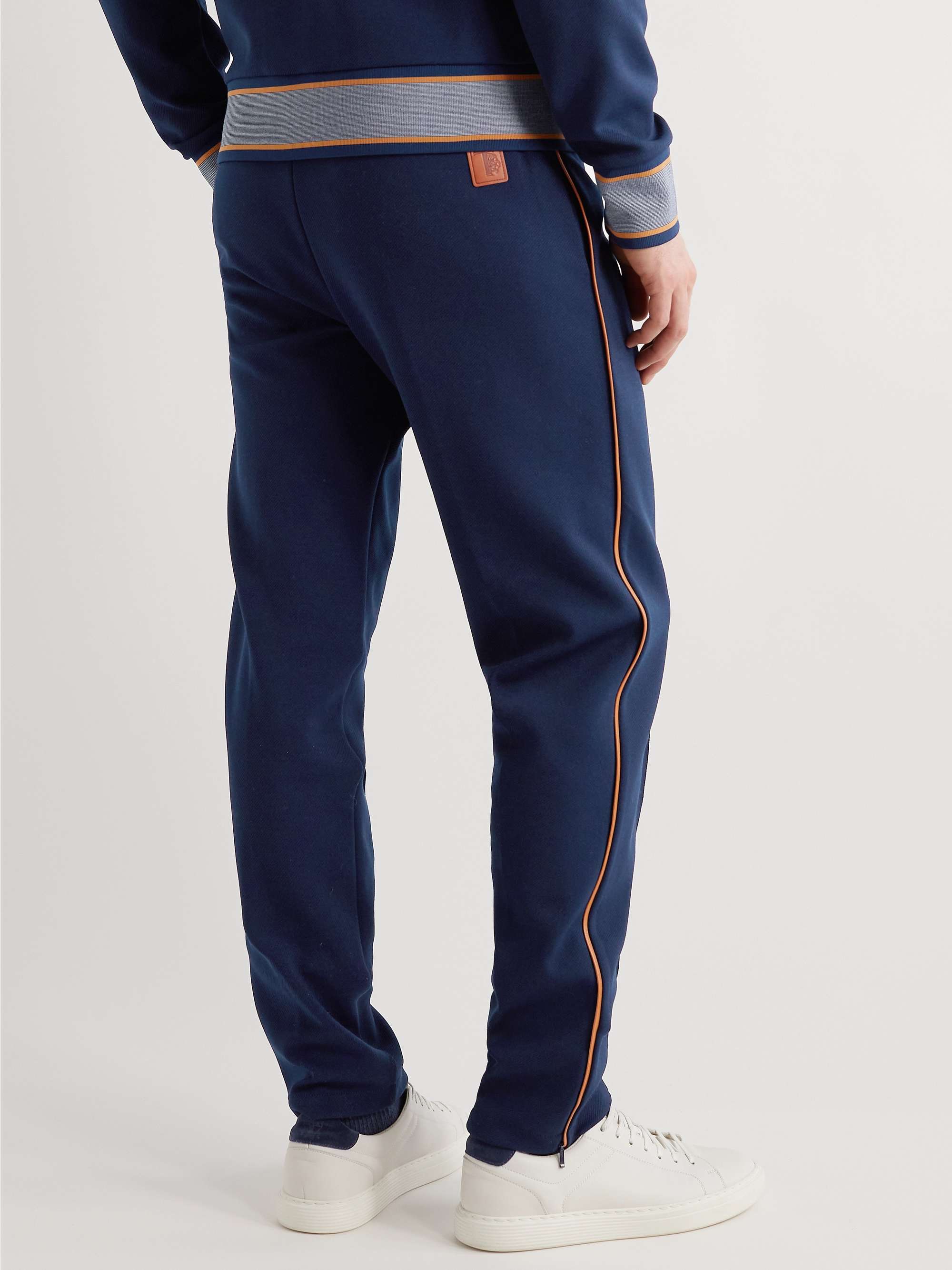 TOD'S Tapered Logo-Appliquéd Piped Technical Twill Sweatpants