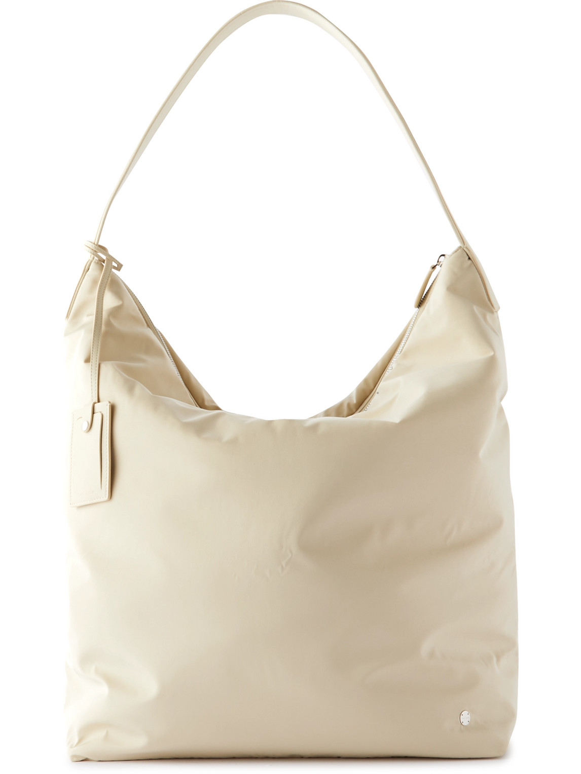 Leather-Trimmed Nylon-Shell Tote Bag
