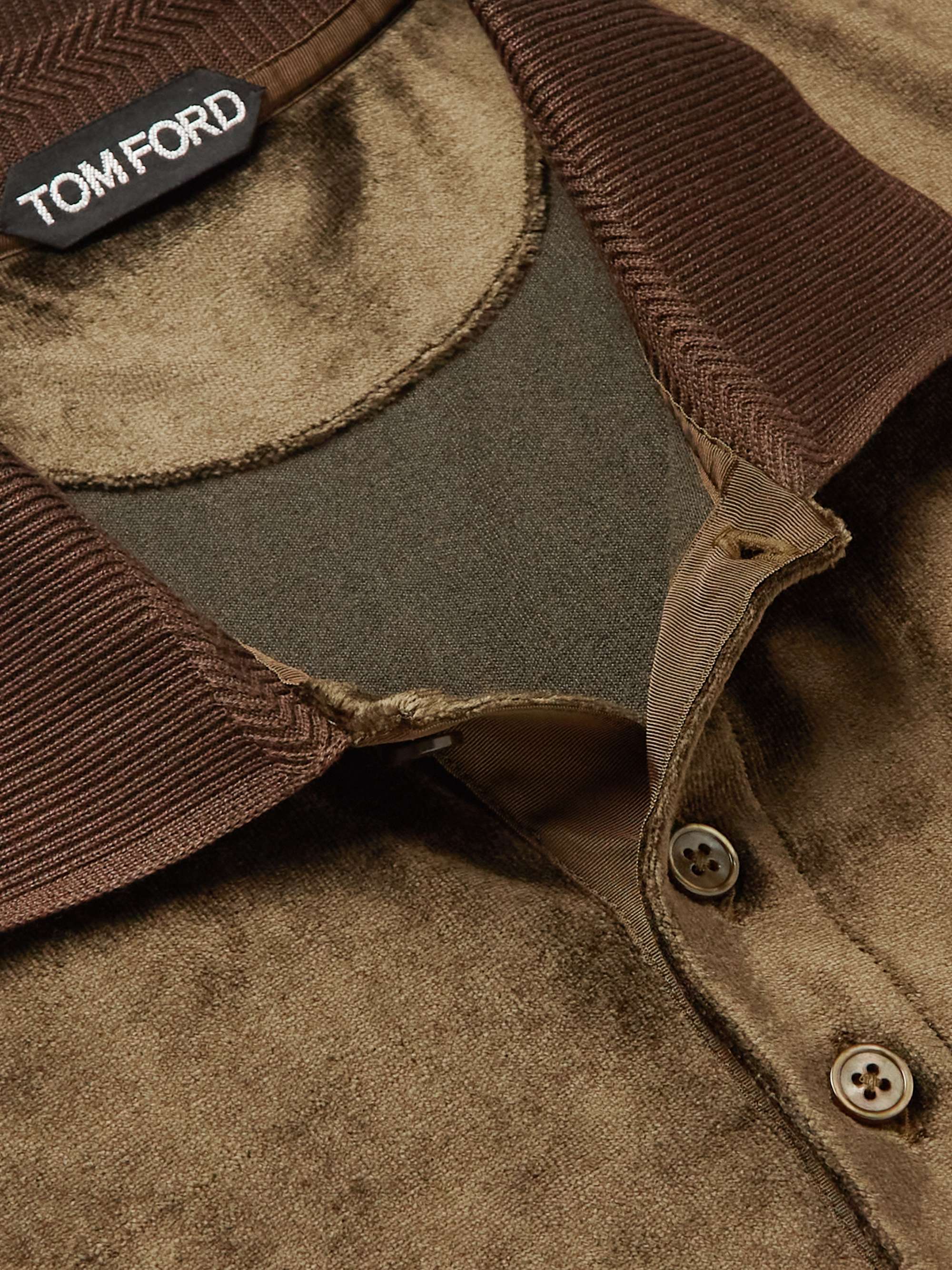 TOM FORD Slim-Fit Modal-Blend Velour Polo Shirt