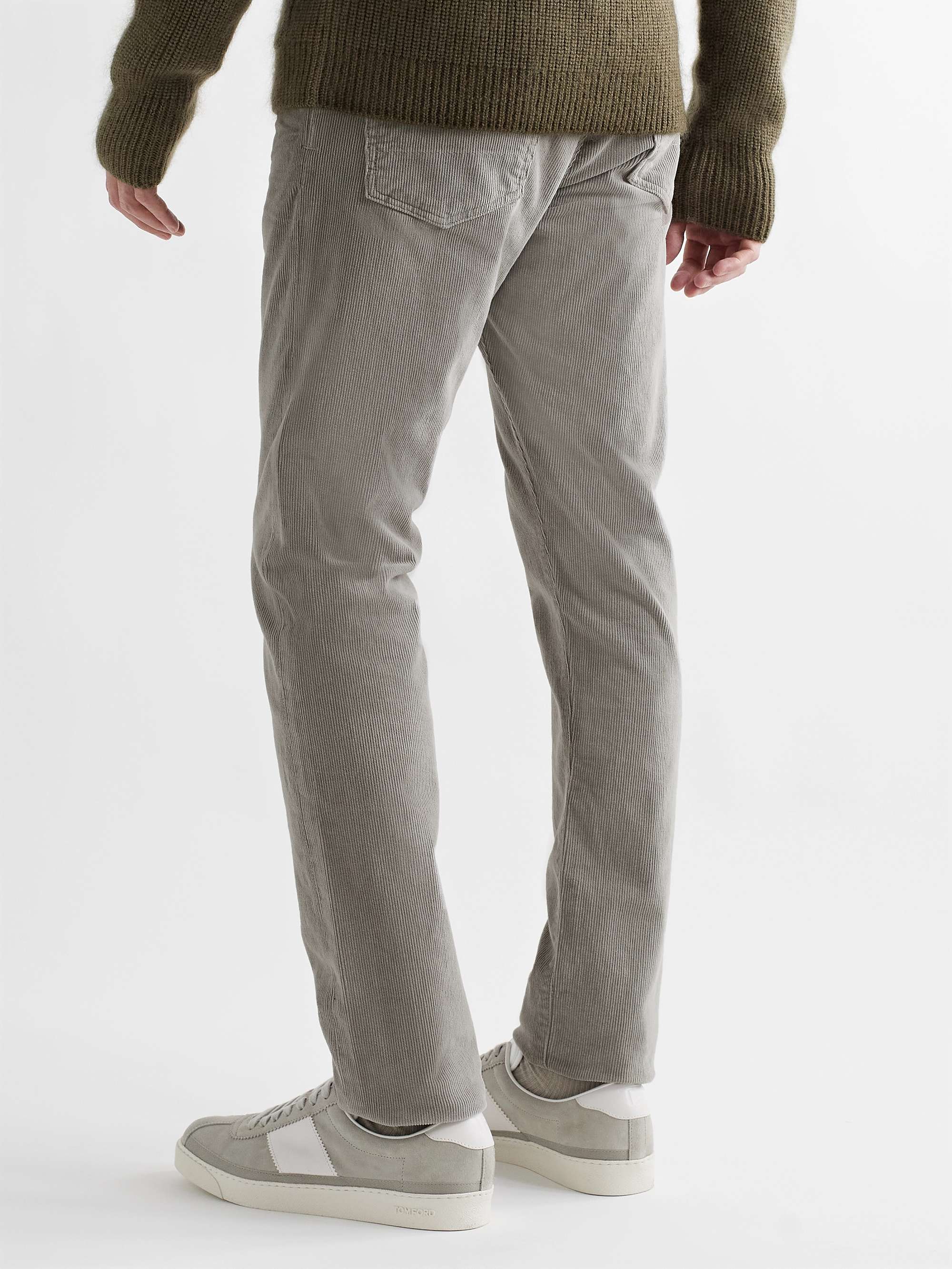 TOM FORD Straight-Leg Garment-Dyed Stretch-Cotton Corduroy Trousers