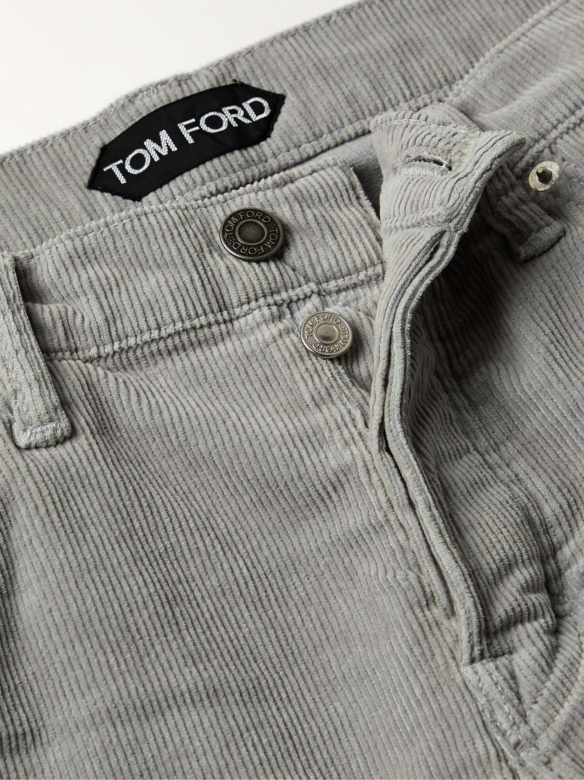 TOM FORD Straight-Leg Garment-Dyed Stretch-Cotton Corduroy Trousers