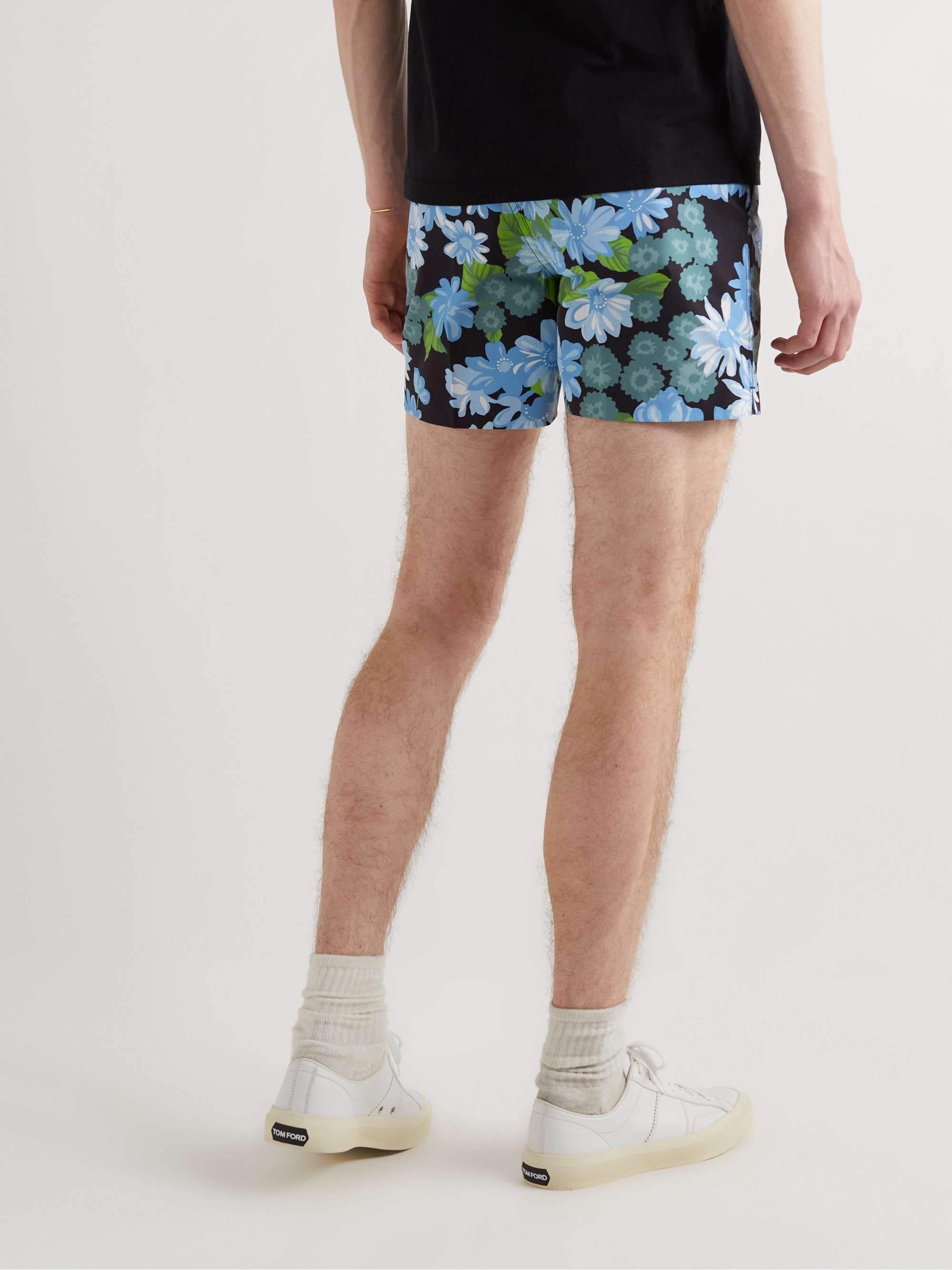 TOM FORD Straight-Leg Floral-Print Cotton-Blend Shorts