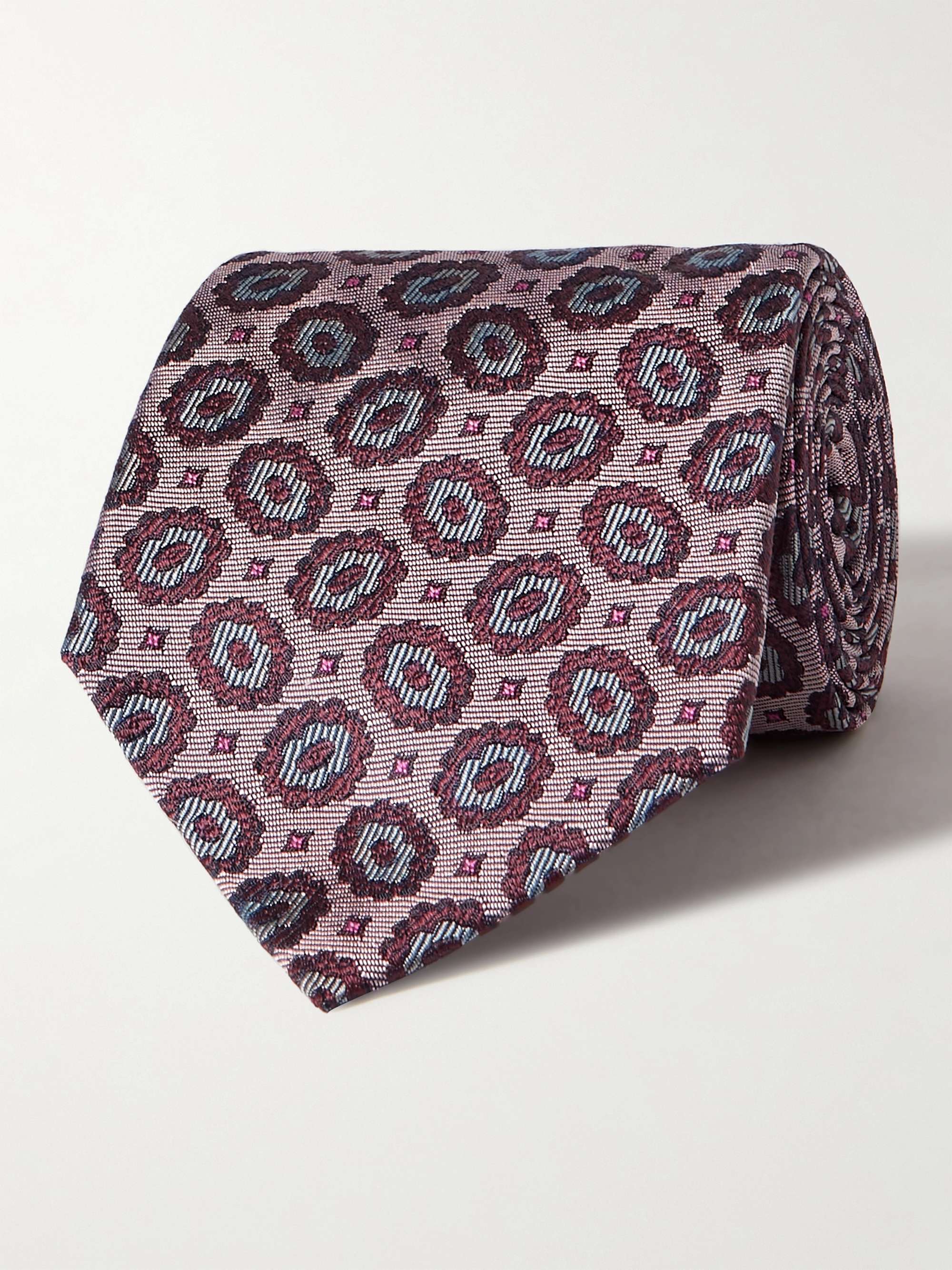 TURNBULL & ASSER 9.5cm Floral Silk-Jacquard Tie