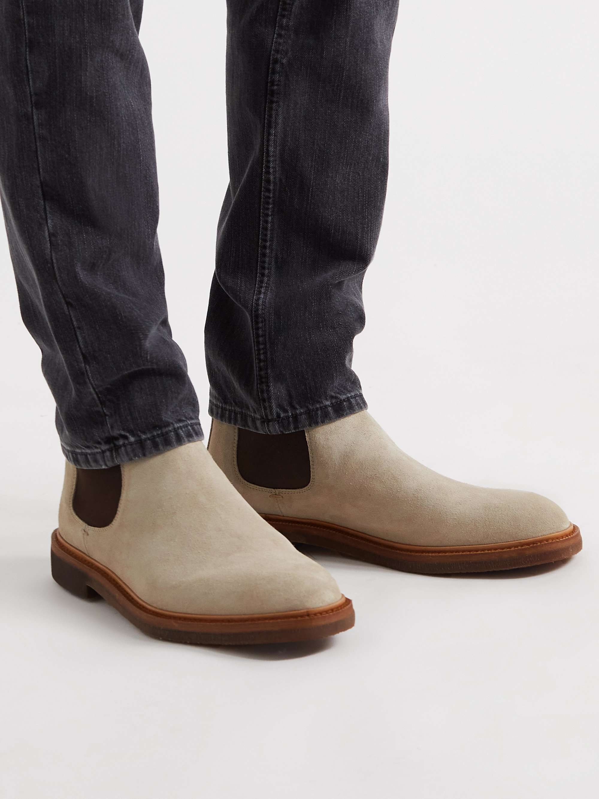 BRUNELLO CUCINELLI Waxed-Suede Chelsea Boots