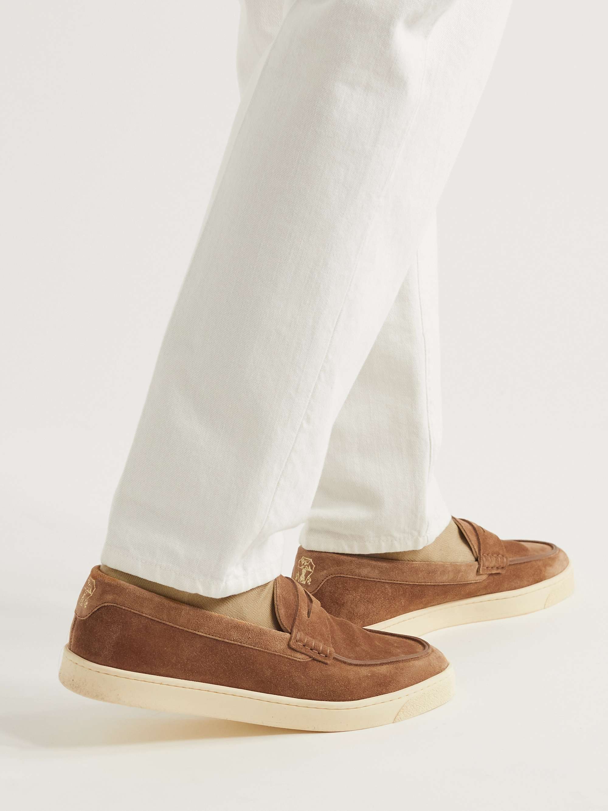 BRUNELLO CUCINELLI Suede Penny Loafers