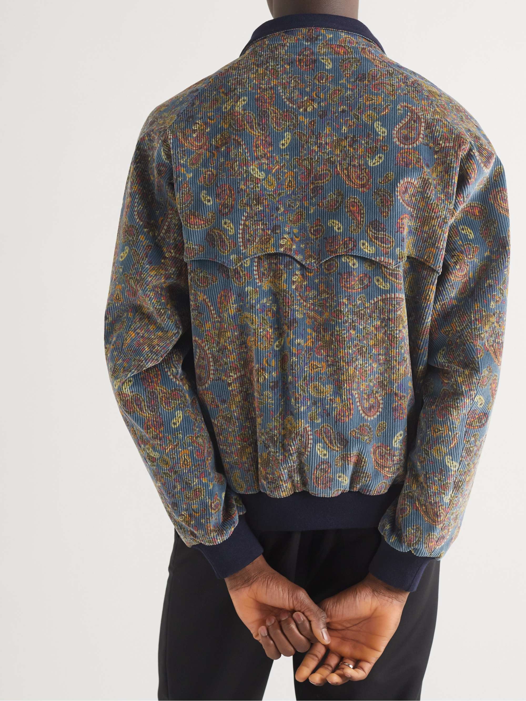 BARACUTA + Needles G9 Paisley-Print Cotton-Blend Corduroy Harrington Jacket
