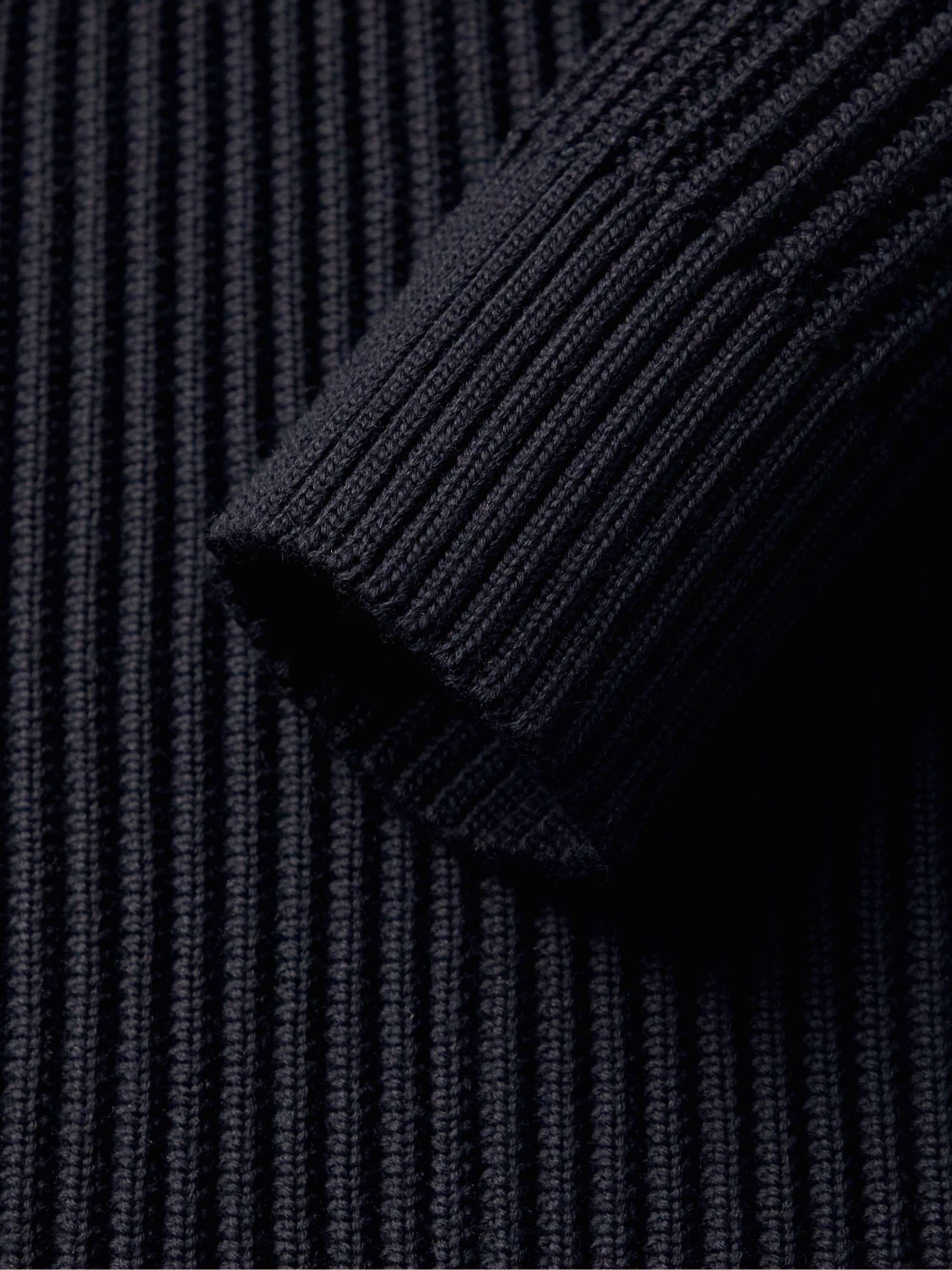 S.N.S. HERNING Fang IV Ribbed Virgin Wool Half-Zip Sweater