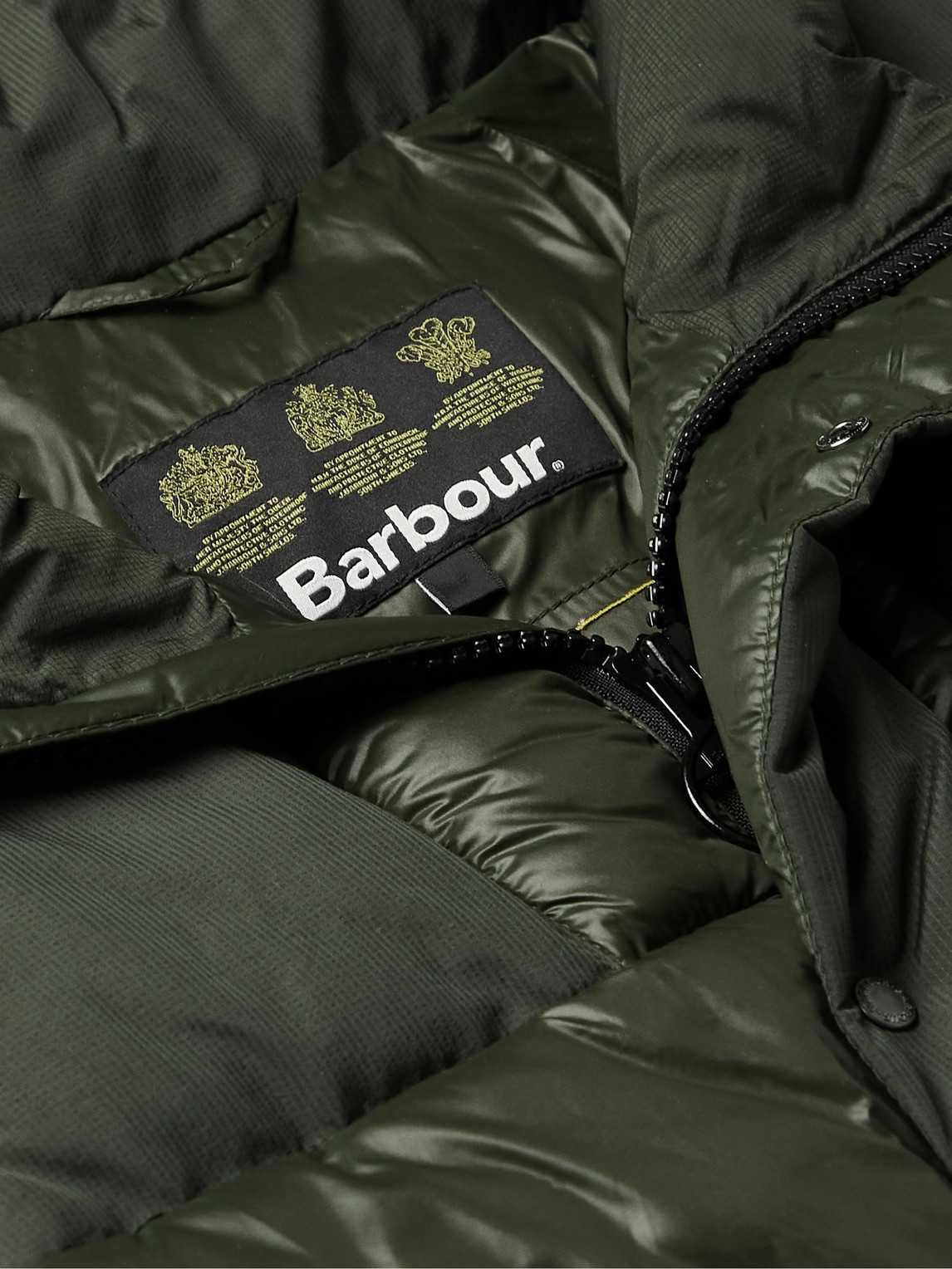 Barbour Gold Standard Etna Panelled Quilted Shell Jacket In Green ...