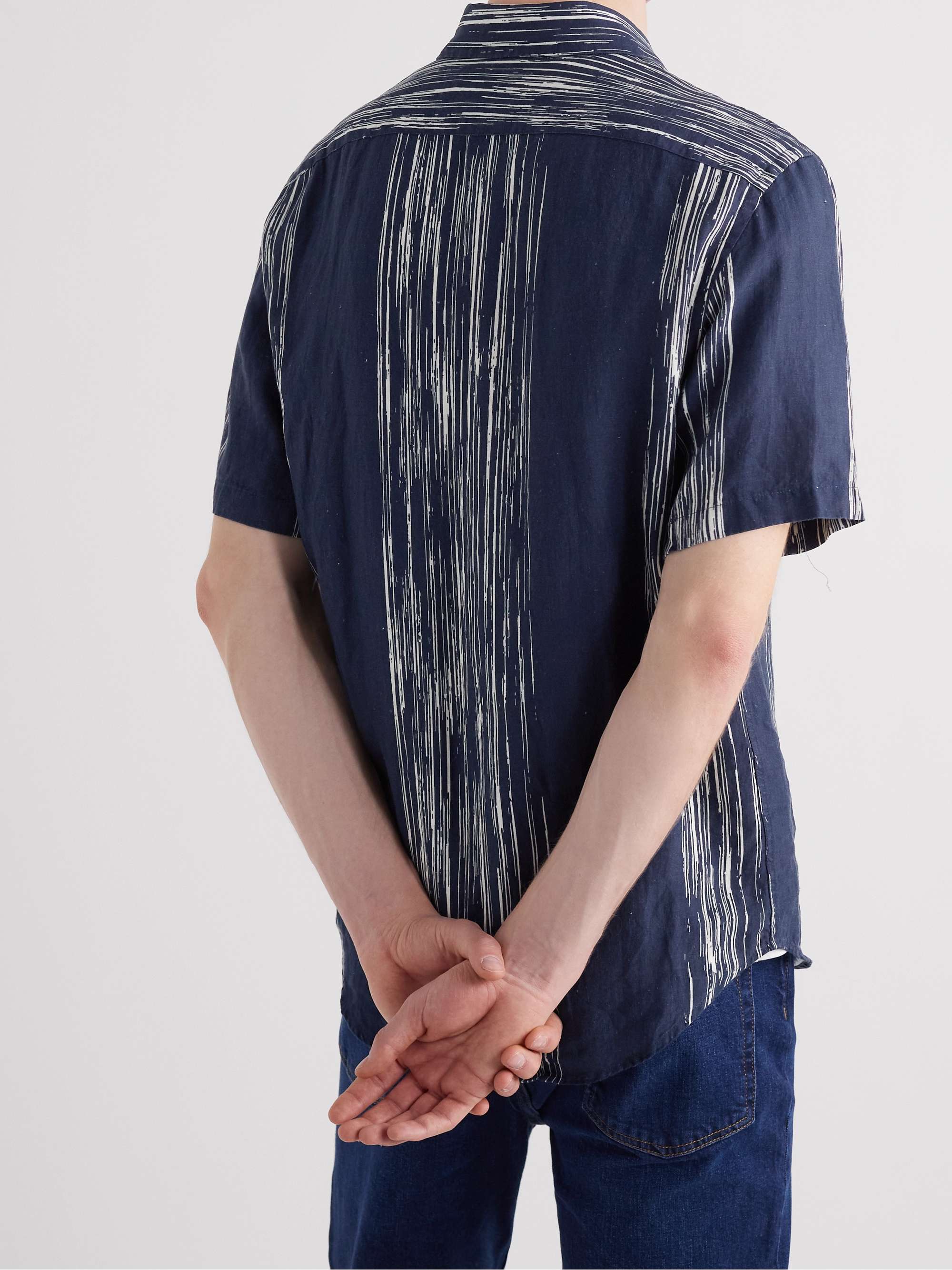 NN07 Jens Striped Linen-Canvas Shirt