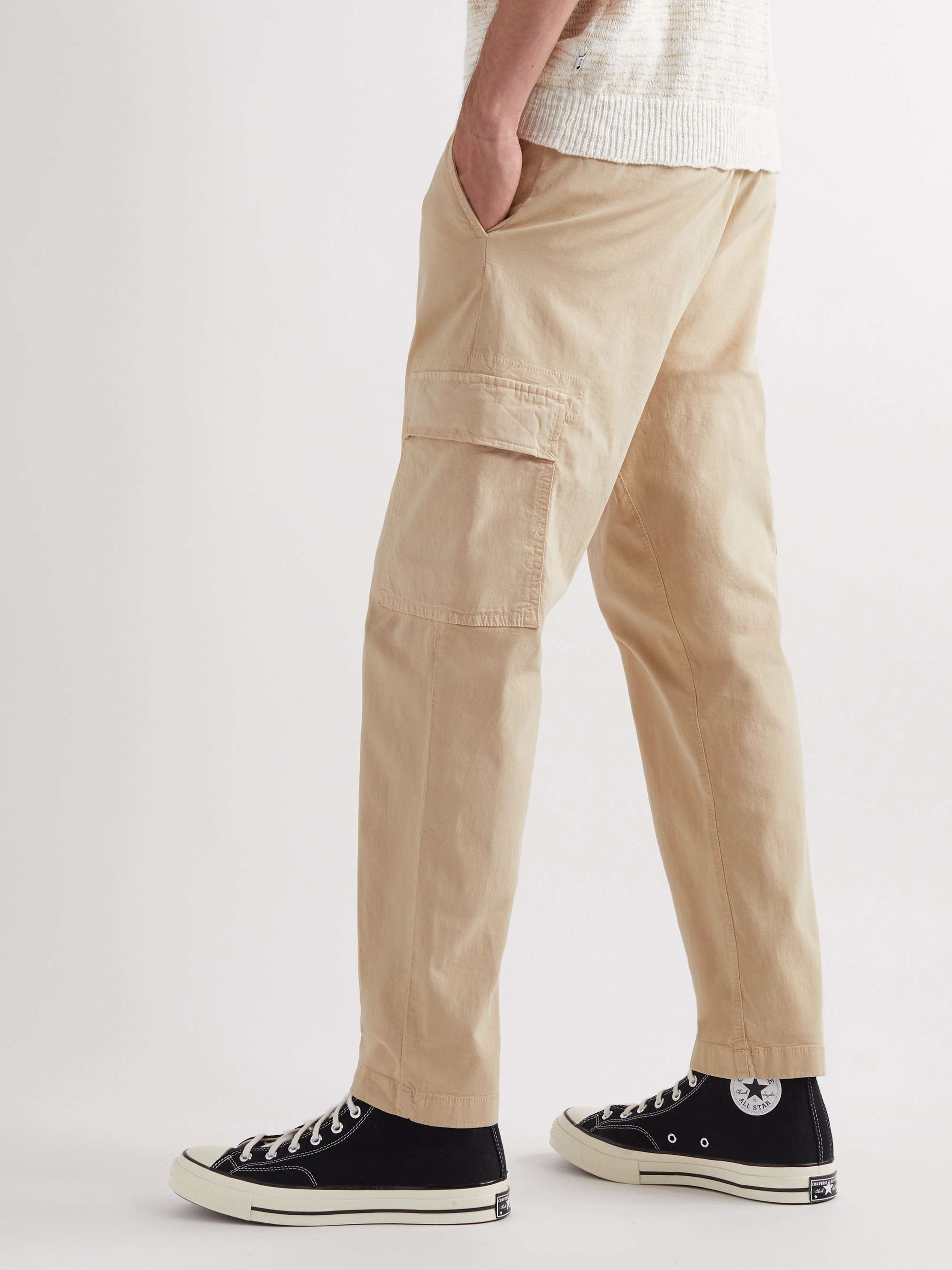 NN07 Armie Cropped Tapered Organic Cotton-Blend Cargo Trousers