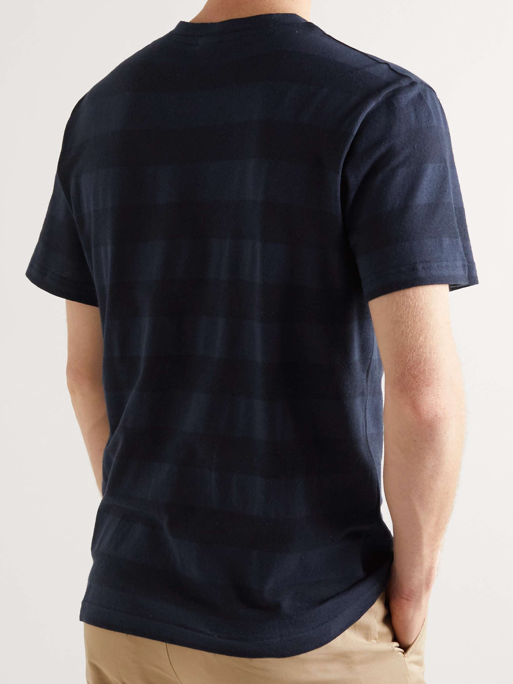 NN07 Arnold Striped Cotton and Linen-Blend Jersey T-Shirt