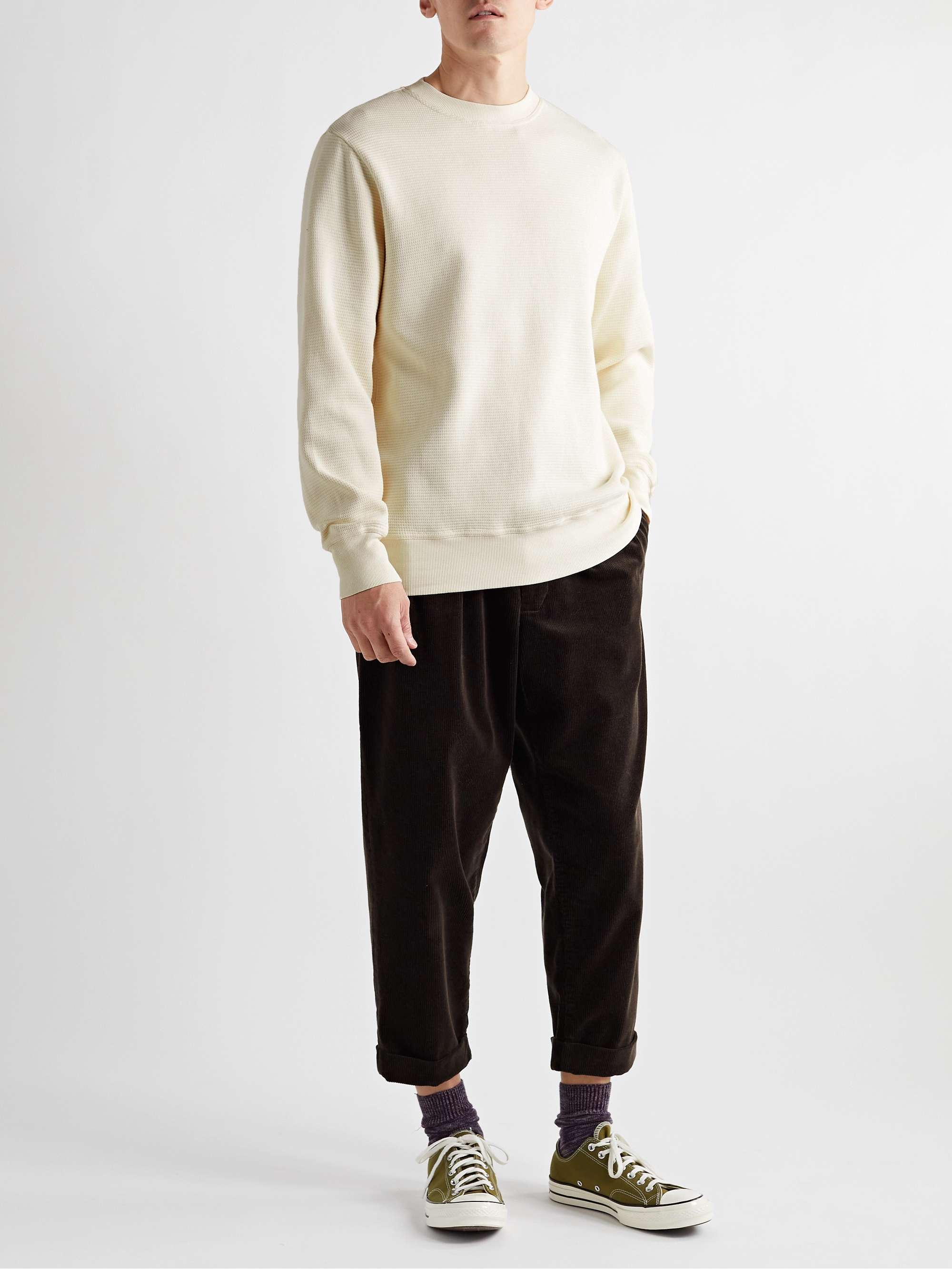 OLIVER SPENCER Robin Waffle-Knit Organic Cotton Sweatshirt