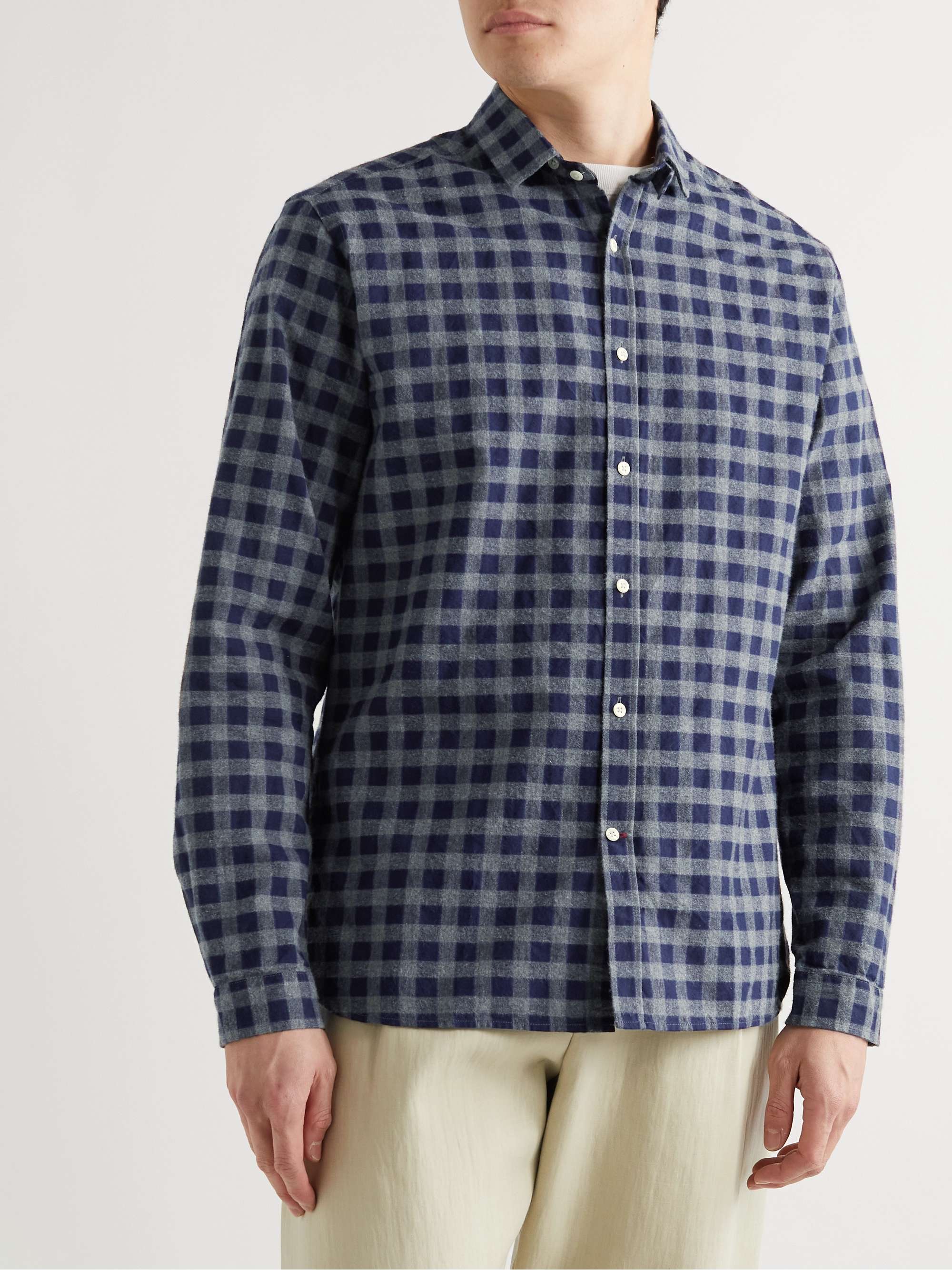 OLIVER SPENCER Clerkenwell Checked Cotton-Flannel Shirt