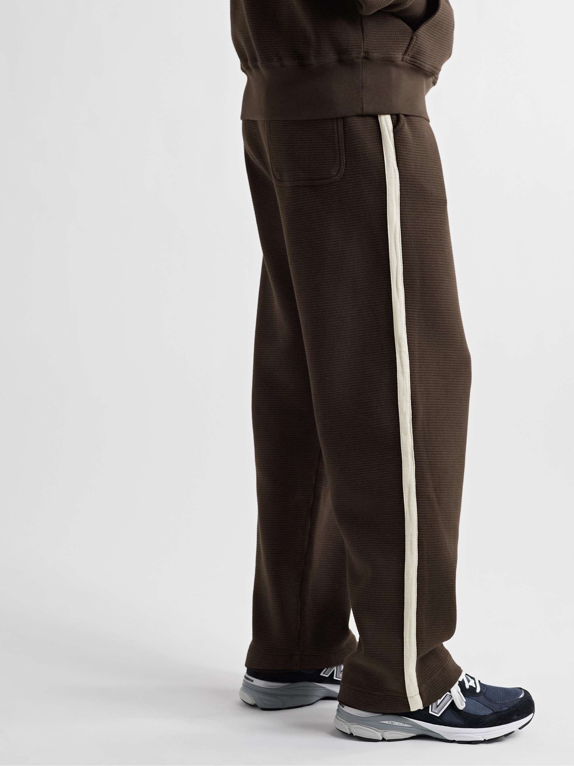 OLIVER SPENCER Morwell Straight-Leg Waffle-Knit Organic Cotton Sweatpants