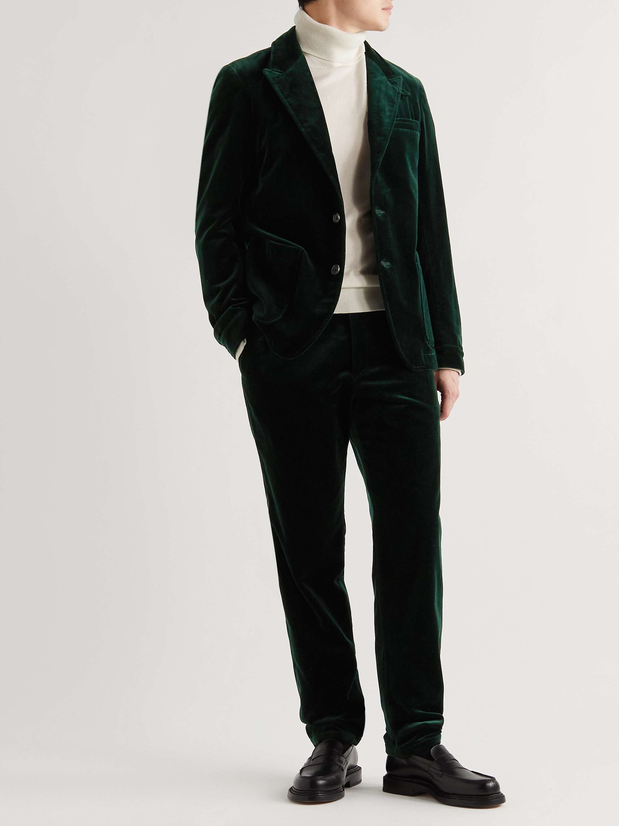 OLIVER SPENCER Finsbury Slim-Fit Cotton-Velvet Suit Jacket