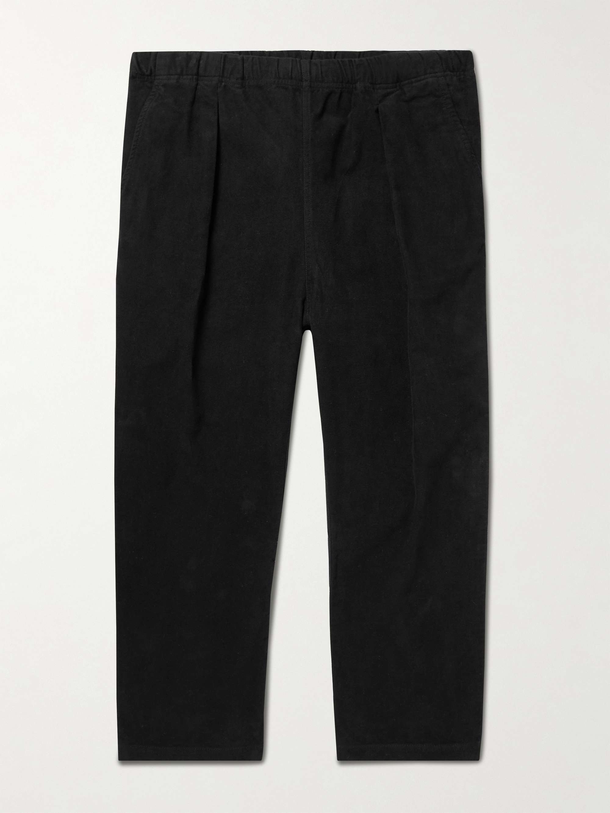 UNIVERSAL WORKS Kyoto Tapered Cropped Cotton-Moleskin Trousers