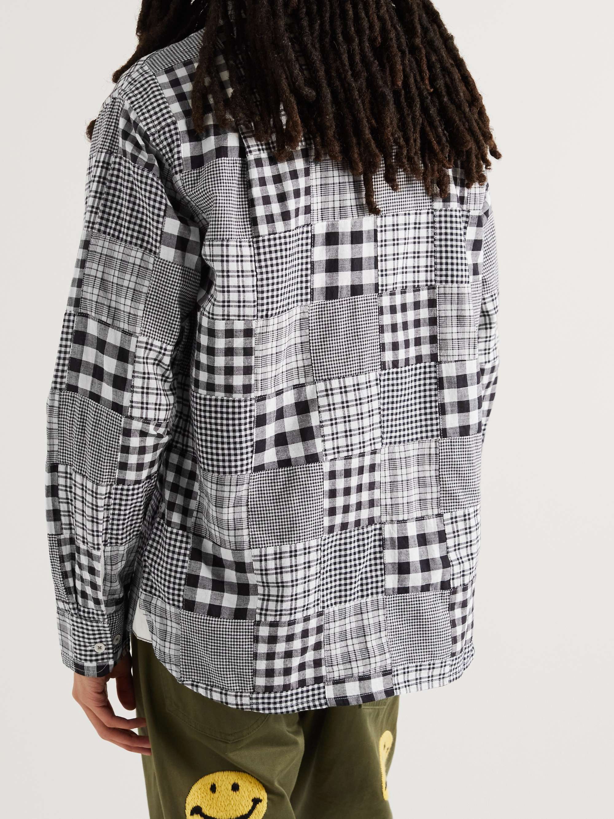UNIVERSAL WORKS Patchwork Checked Cotton Shirt