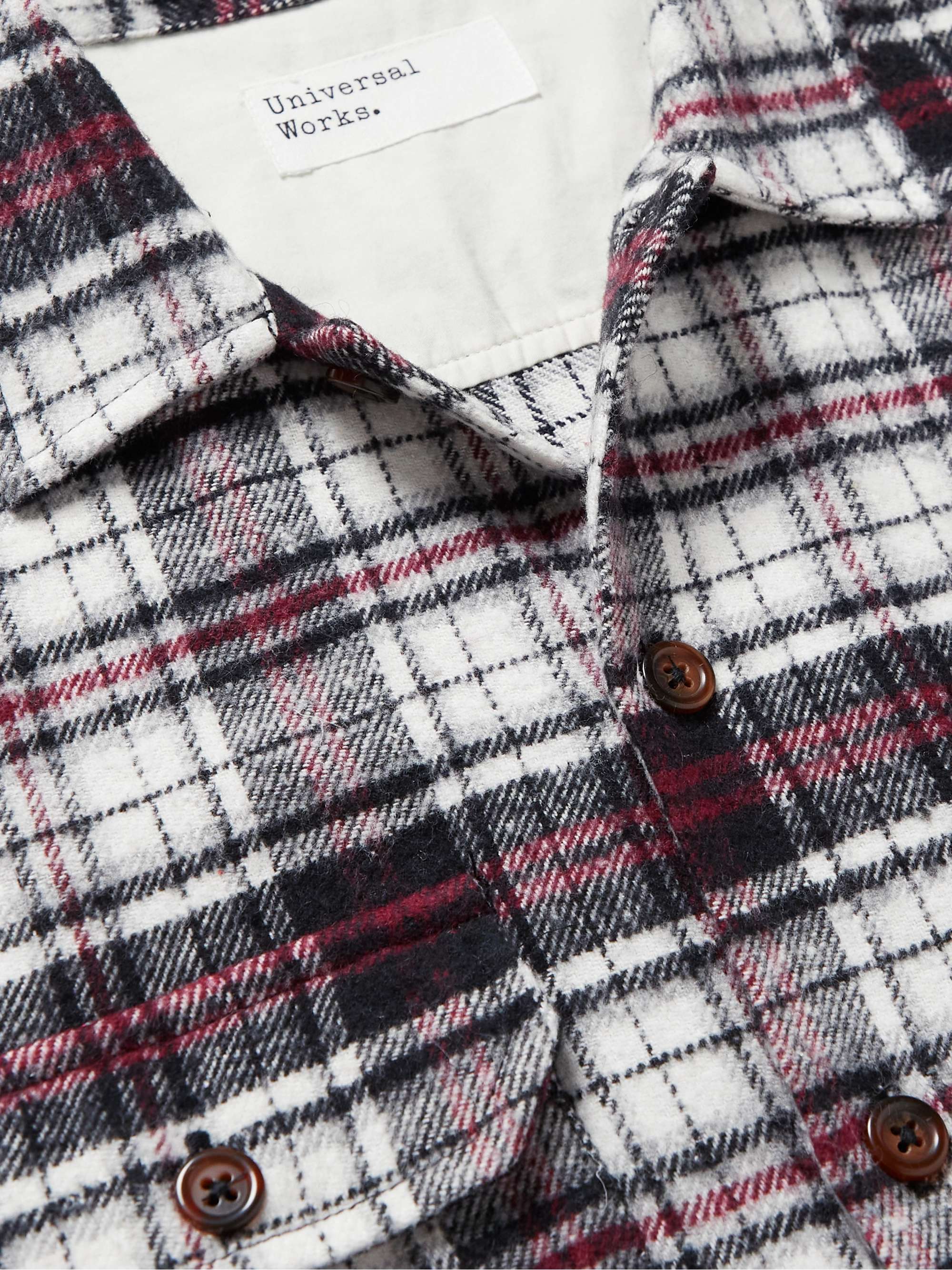 UNIVERSAL WORKS Checked Brushed Cotton-Flannel Shirt