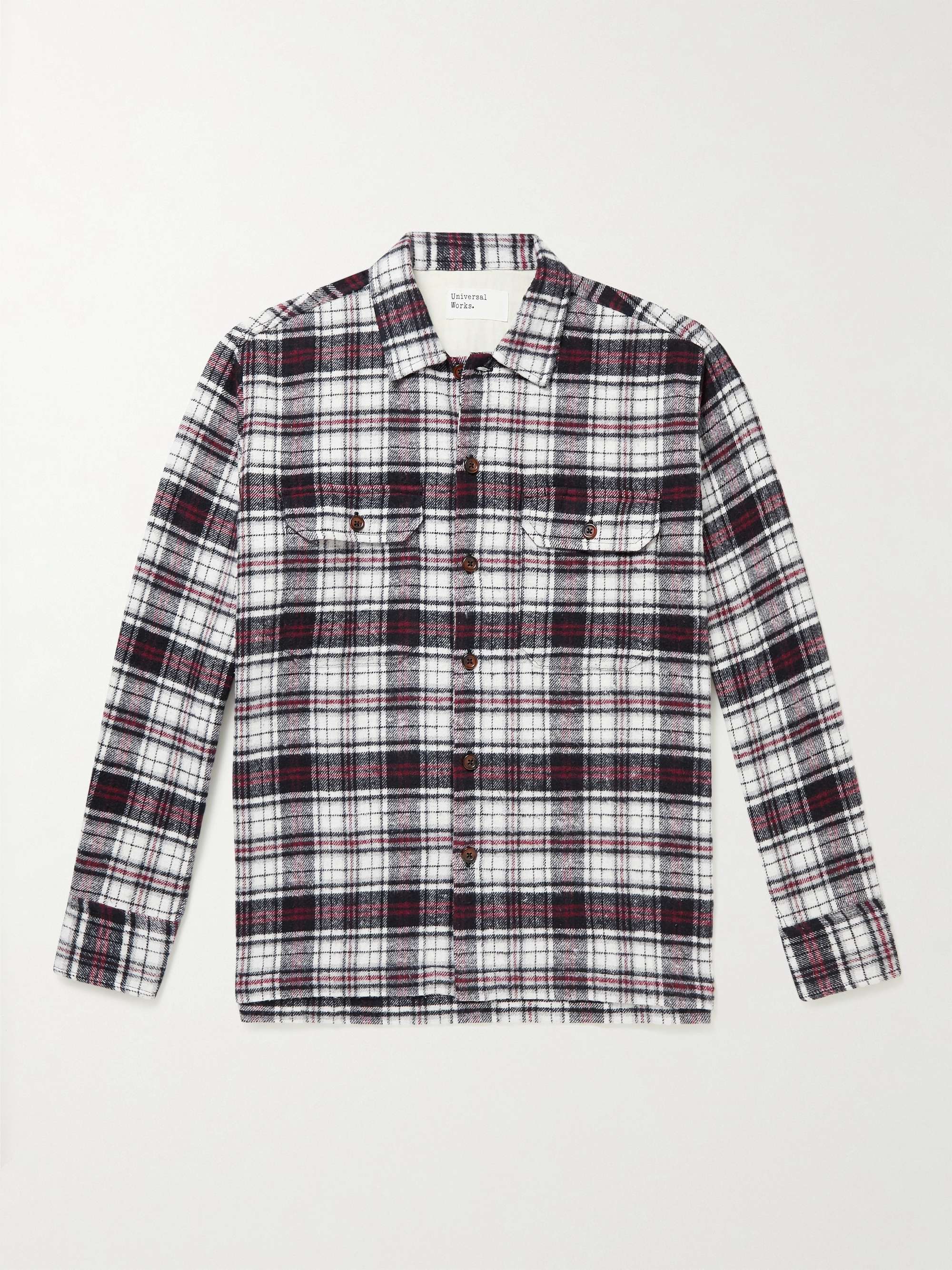 UNIVERSAL WORKS Checked Brushed Cotton-Flannel Shirt