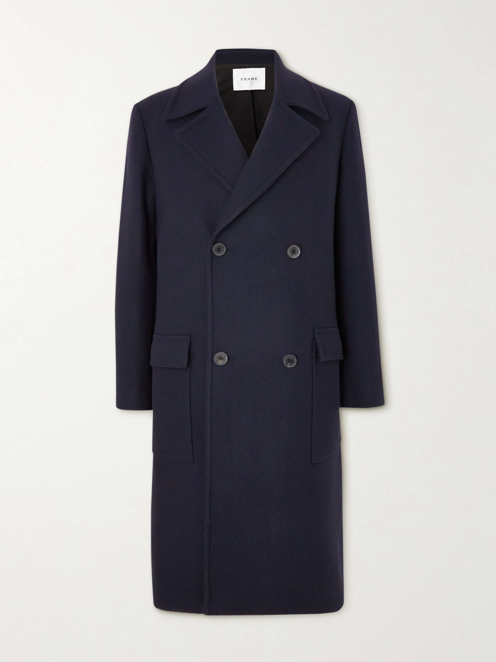 FRAME Double-Breasted Wool-Blend Overcoat