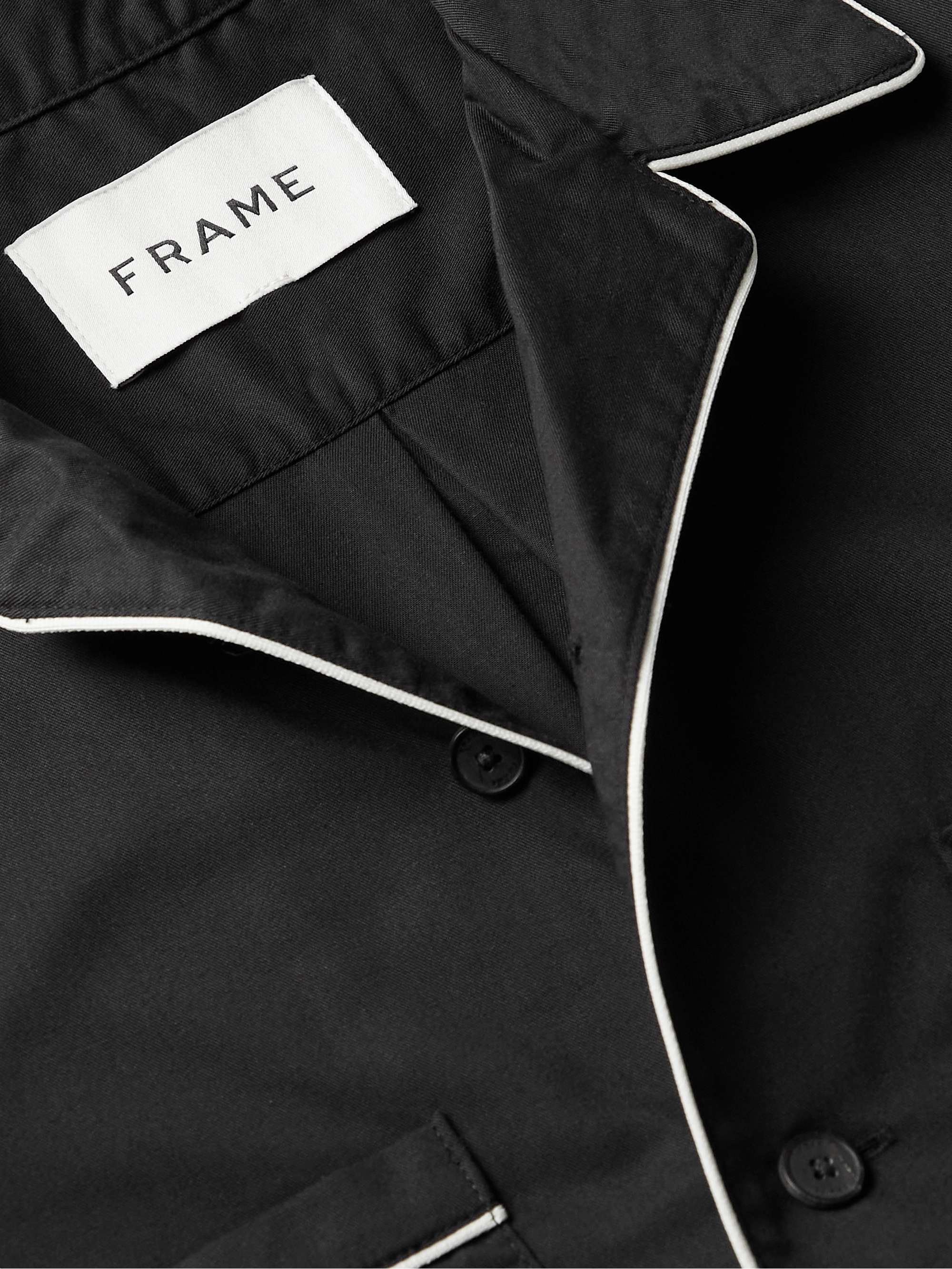 FRAME Camp-Collar Cotton-Blend Twill Shirt