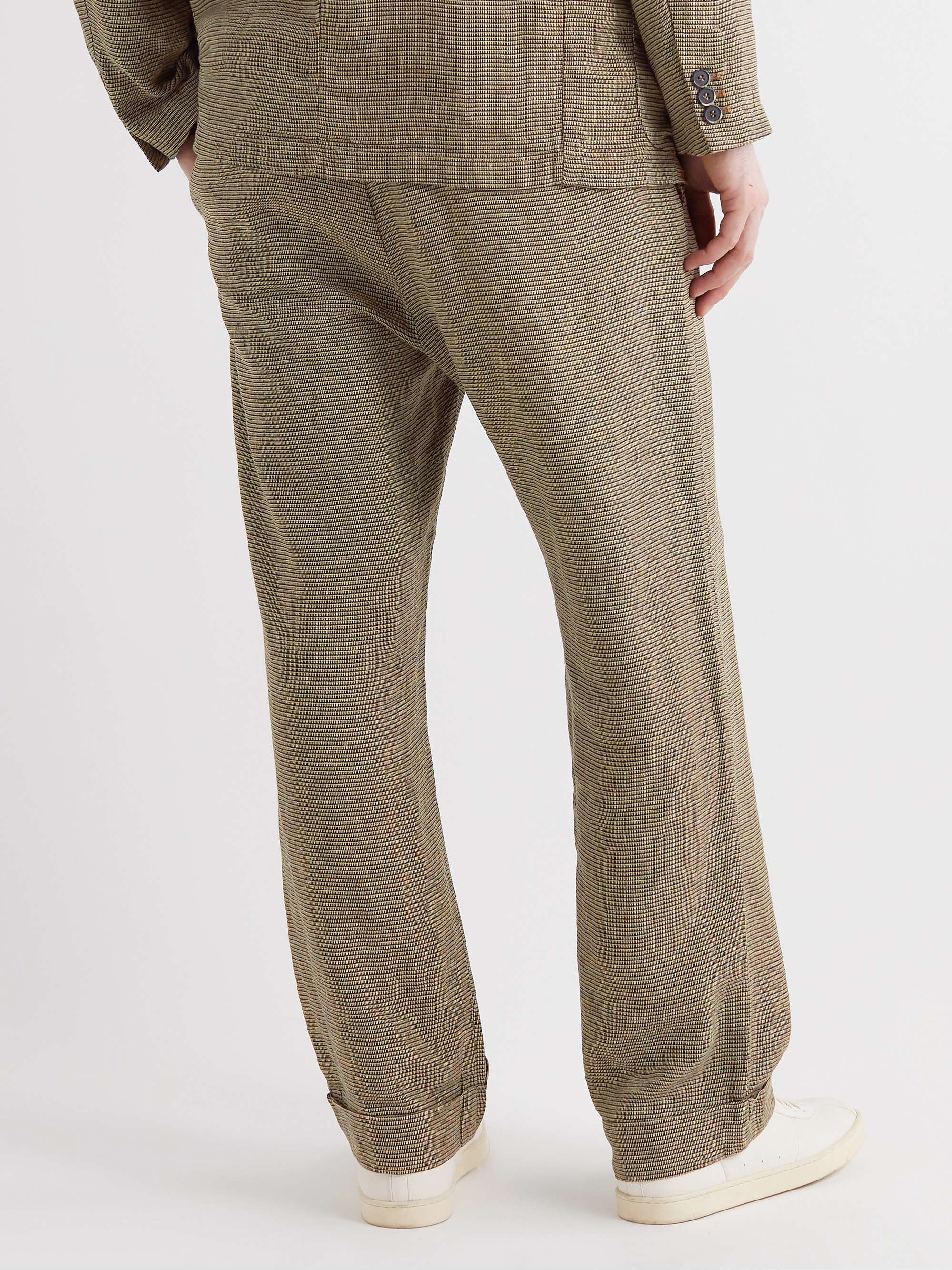 BARENA Straight-Leg Checked Woven Suit Trousers
