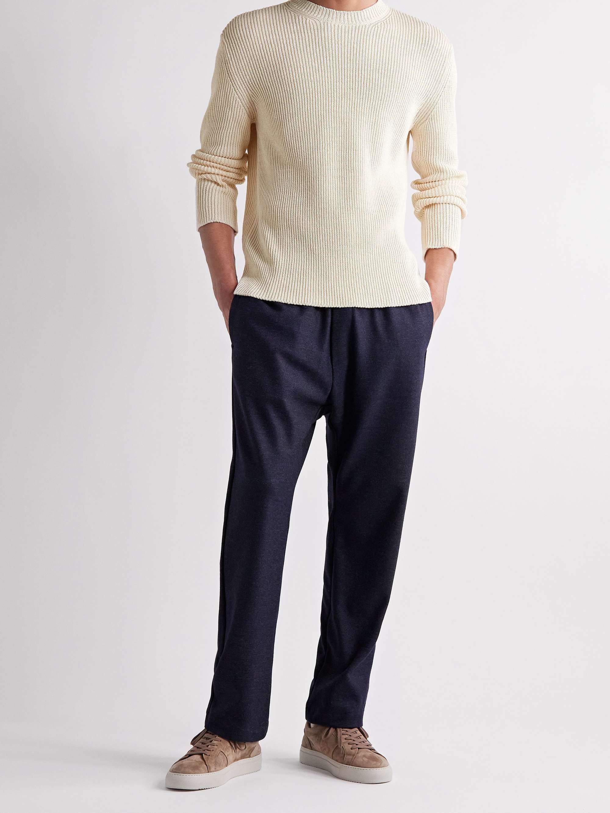 BARENA Ribbed Linen and Cotton-Blend Sweater