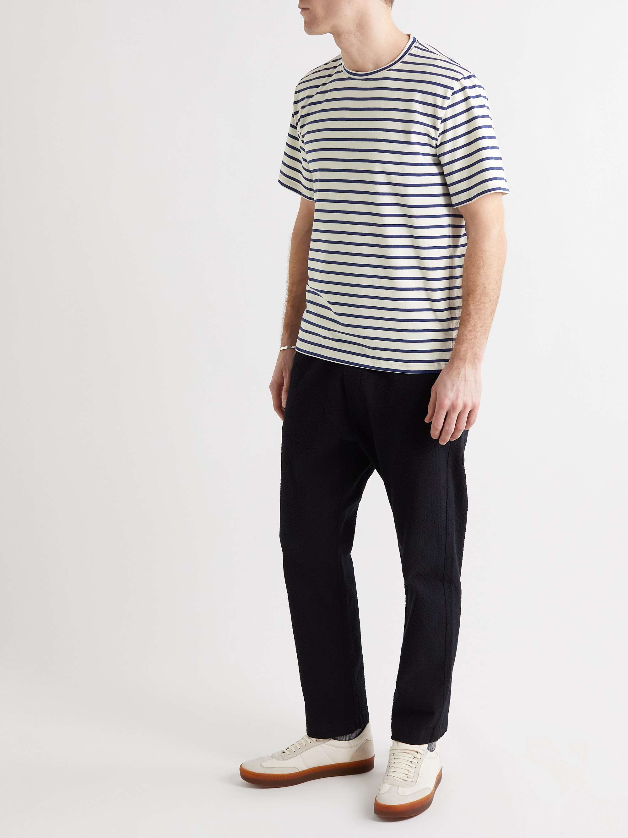 BARENA Giro Striped Stretch-Cotton Jersey T-Shirt