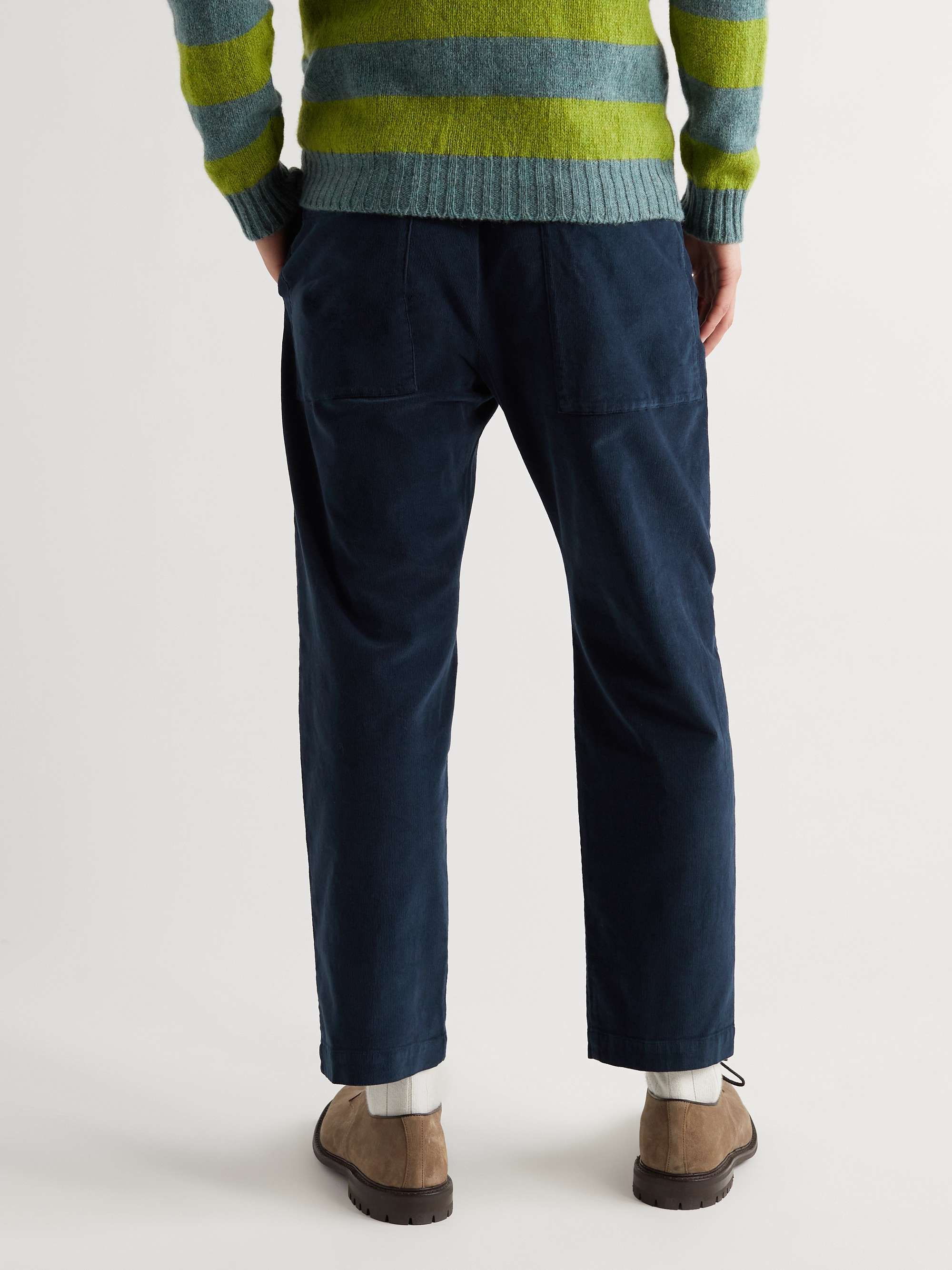 BARENA Cropped Stretch-Cotton Corduroy Trousers