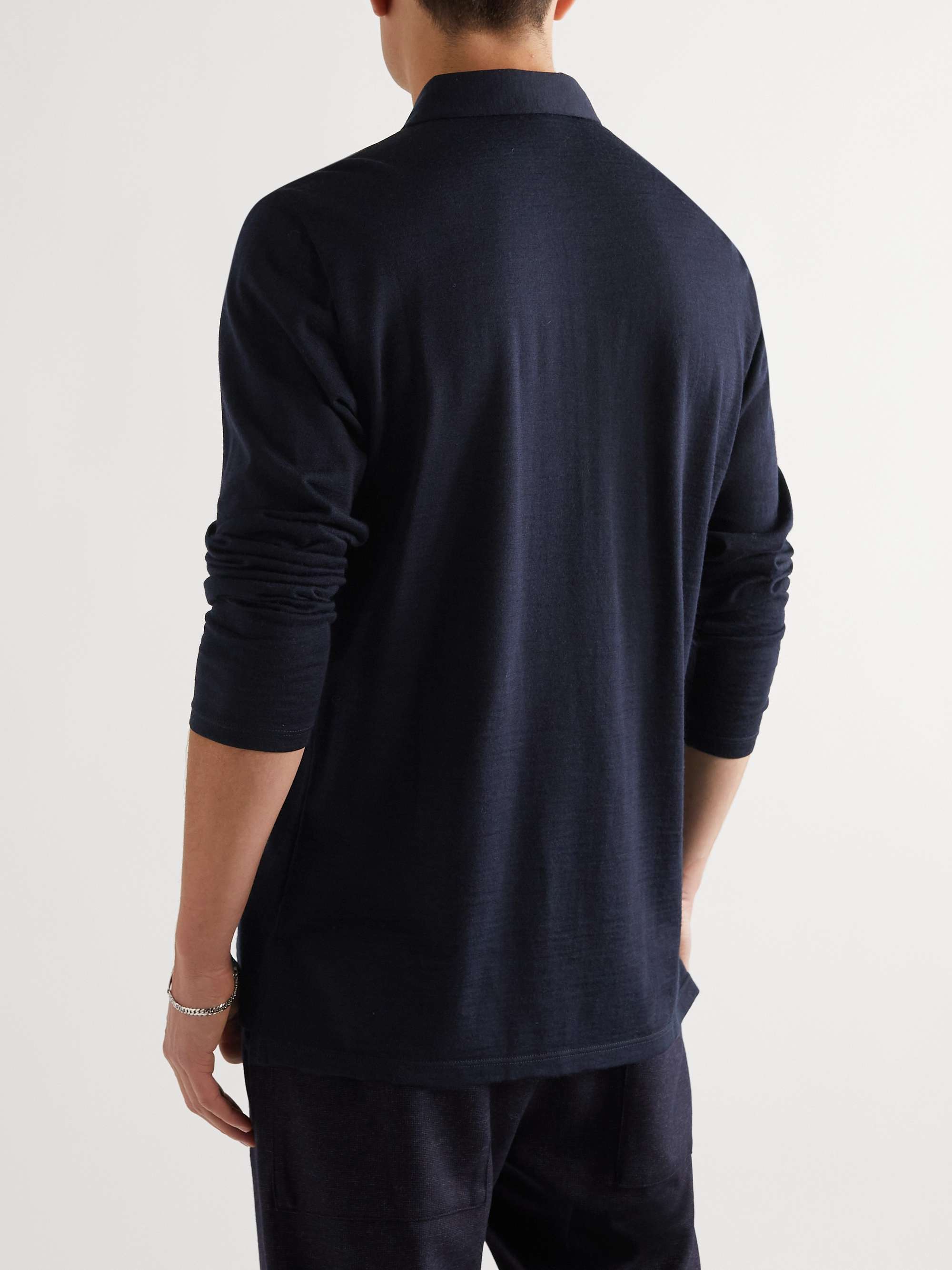 BARENA Slim-Fit Wool-Blend Polo Shirt