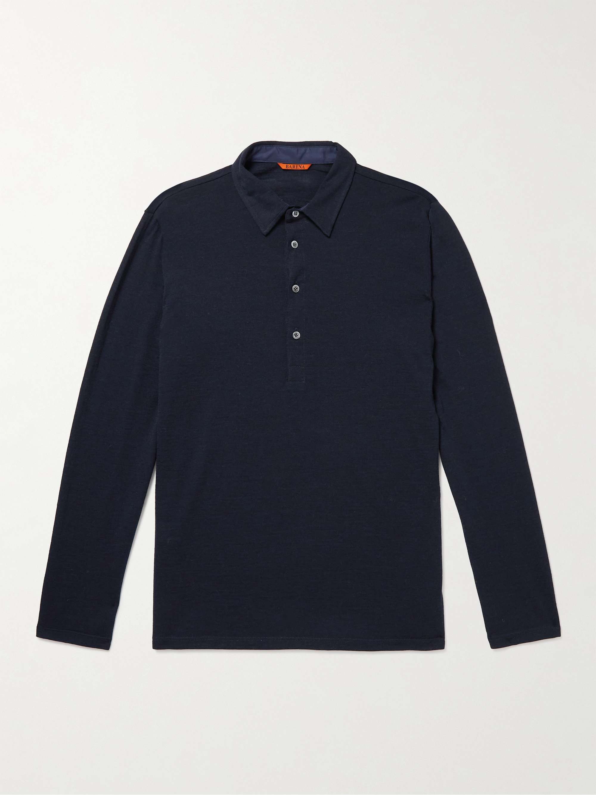 BARENA Slim-Fit Wool-Blend Polo Shirt