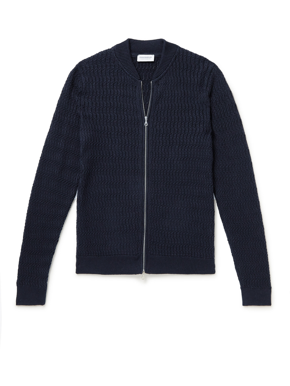 John Smedley Blur Cable-knit Sea Island Cotton Bomber Jacket In Unknown