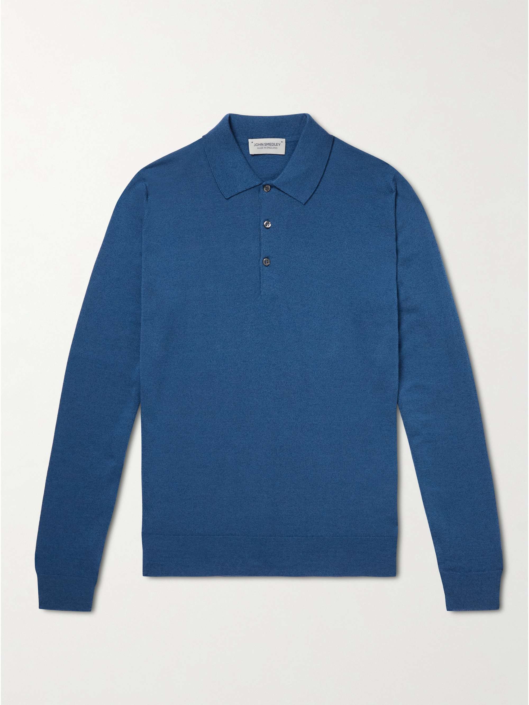 JOHN SMEDLEY Belper Merino Wool and Sea Island Cotton-Blend Polo Shirt