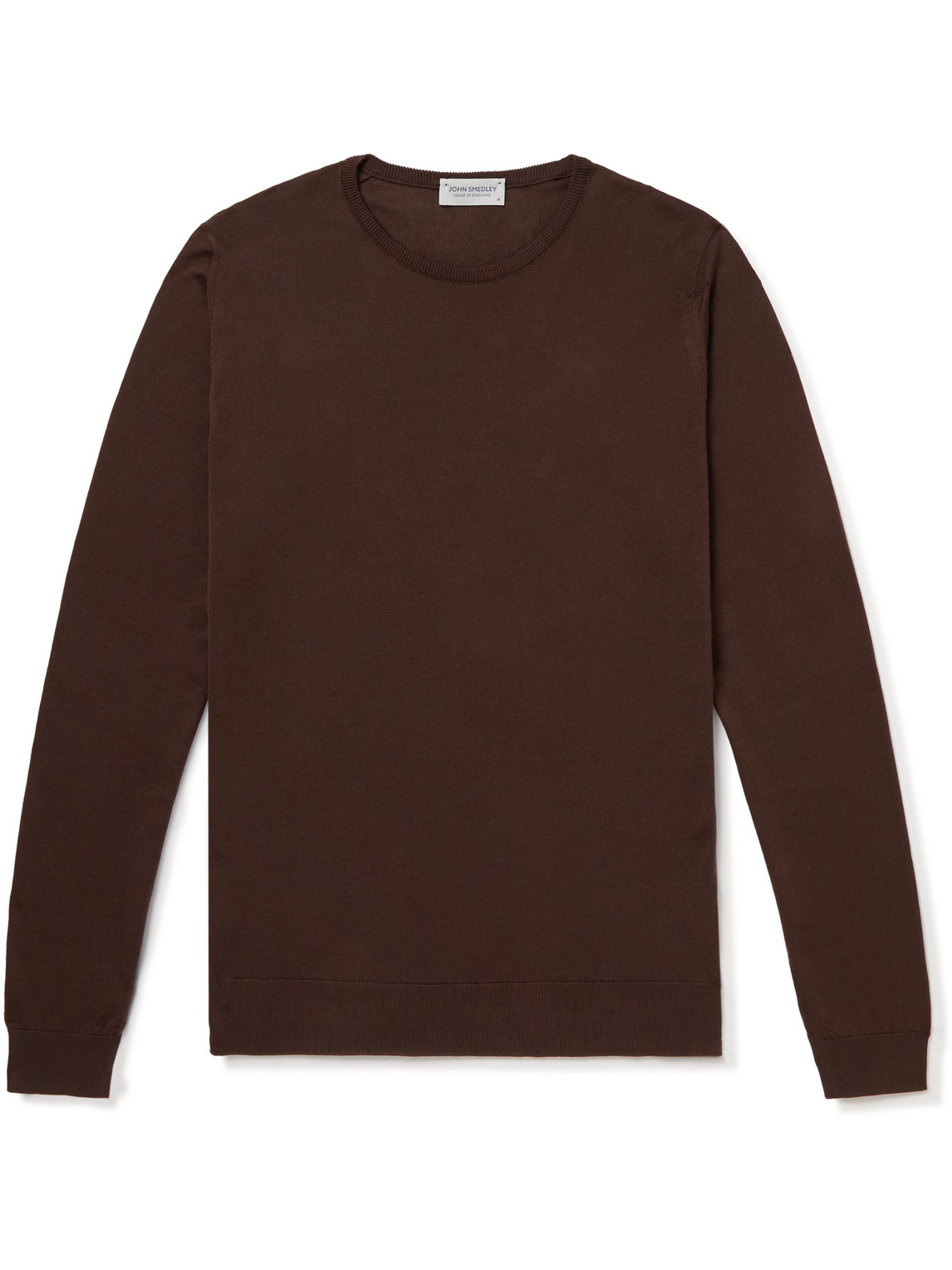 John Smedley Hatfield Slim-fit Sea Island Cotton Sweater In Brown