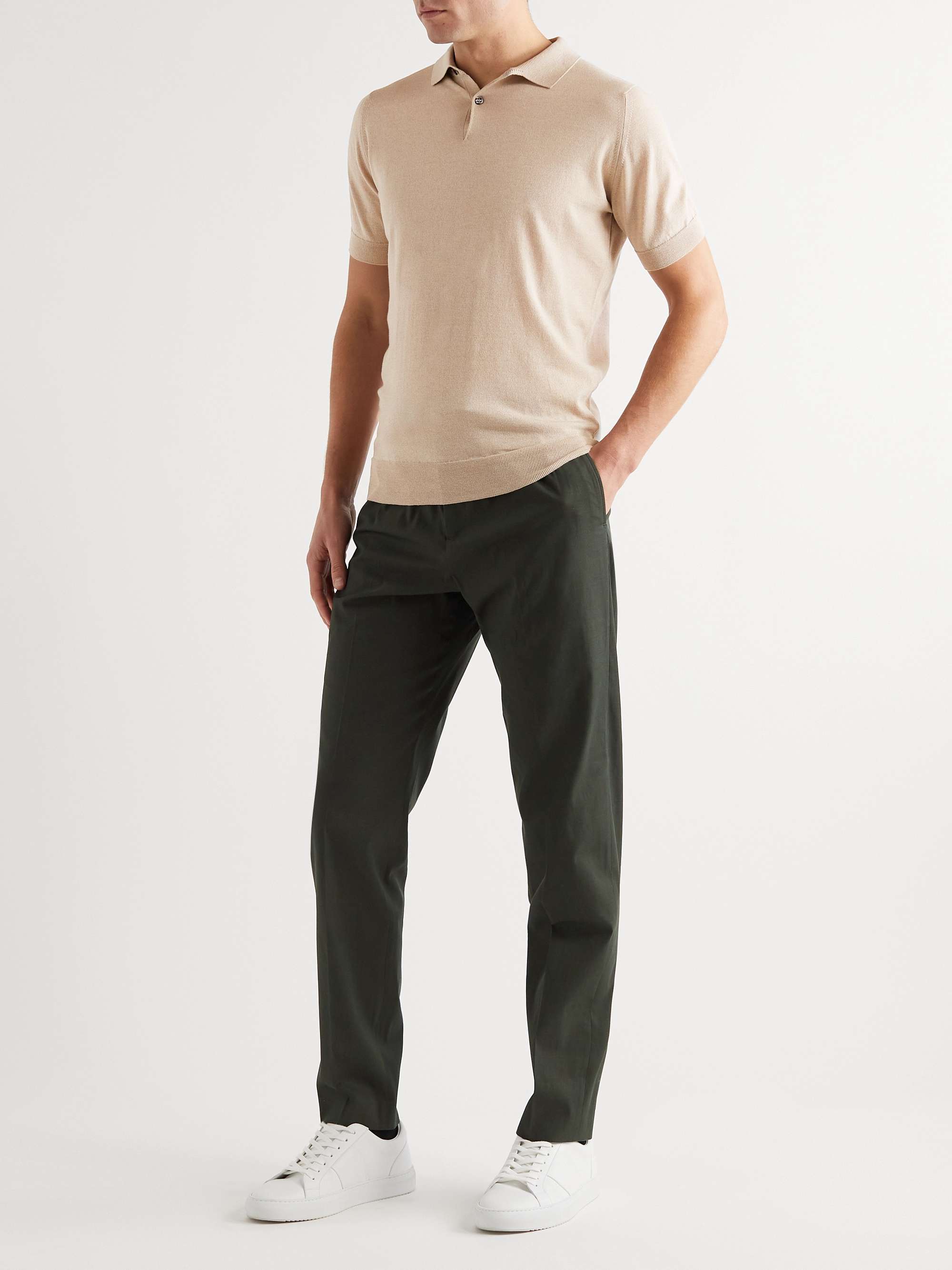 JOHN SMEDLEY Payton Slim-Fit Merino Wool and Sea Island Cotton-Blend Polo Shirt