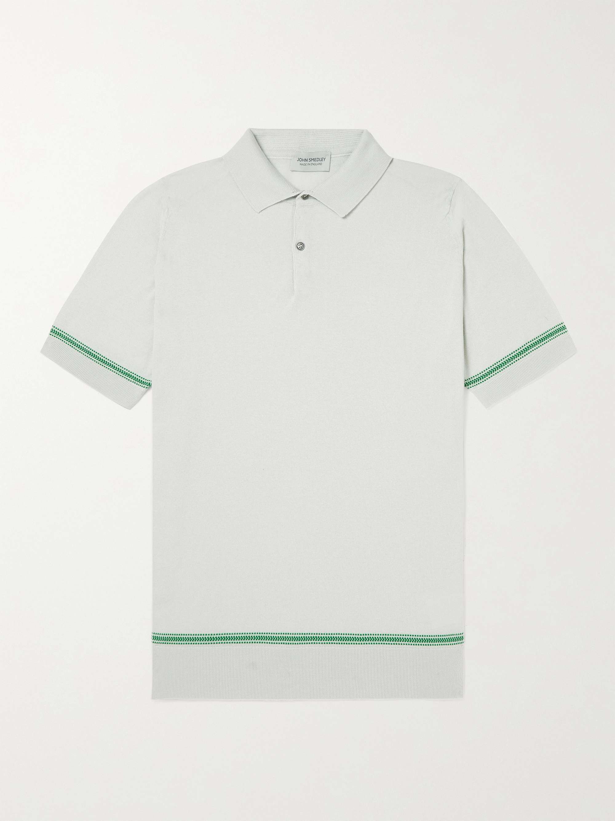 JOHN SMEDLEY Moorton Slim-Fit Striped Sea Island Cotton Polo Shirt