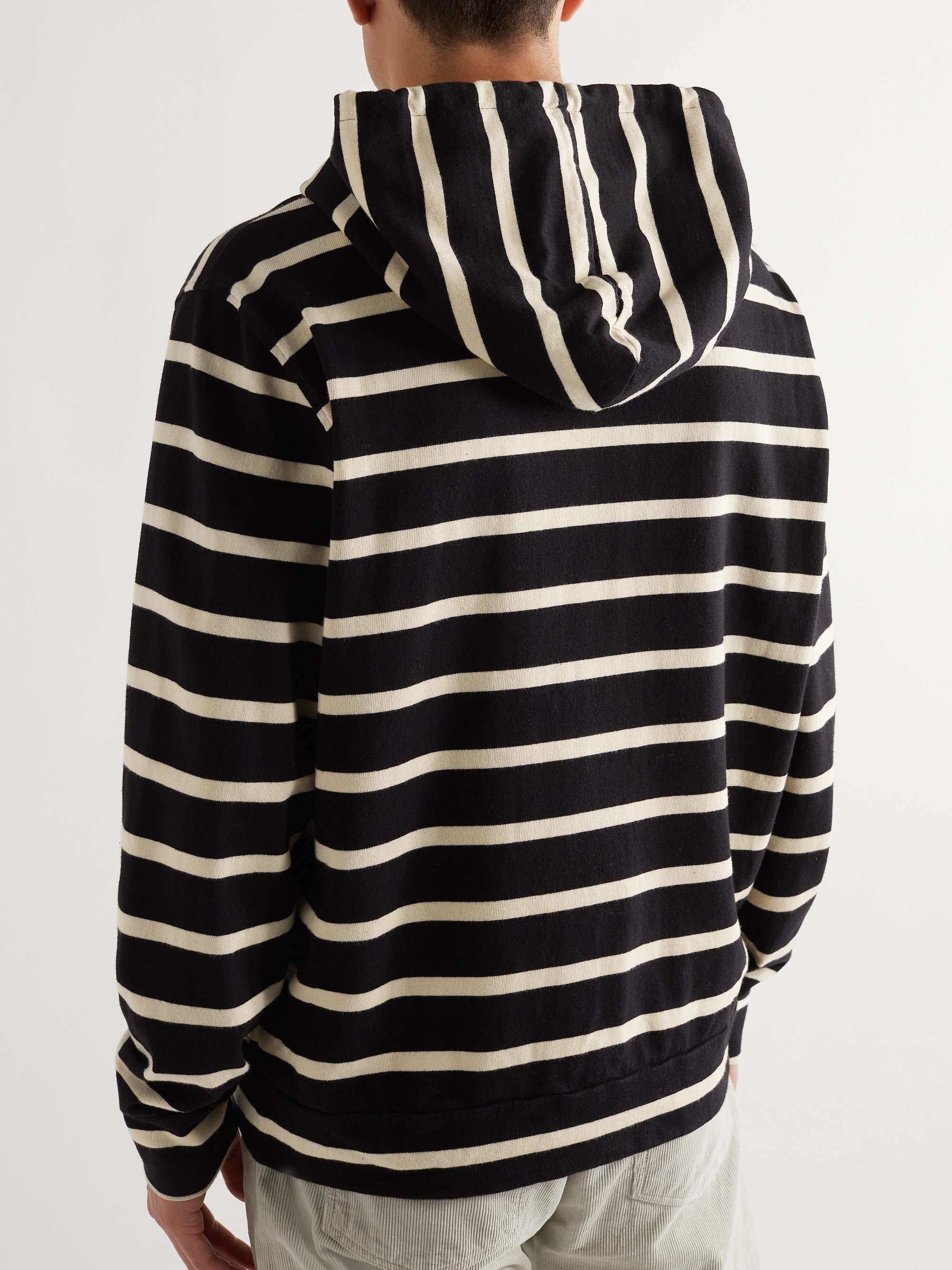 BARENA Striped Cotton-Jersey Hoodie
